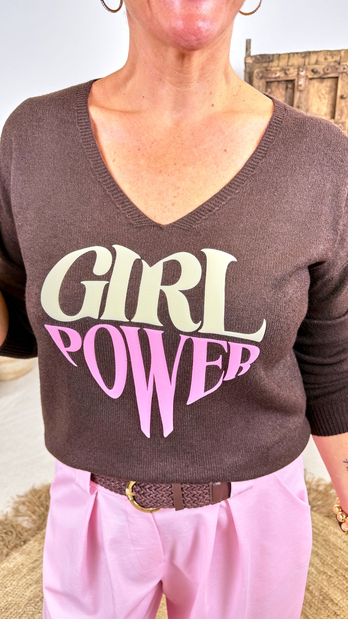 Pullover Girl Power *Schoko*