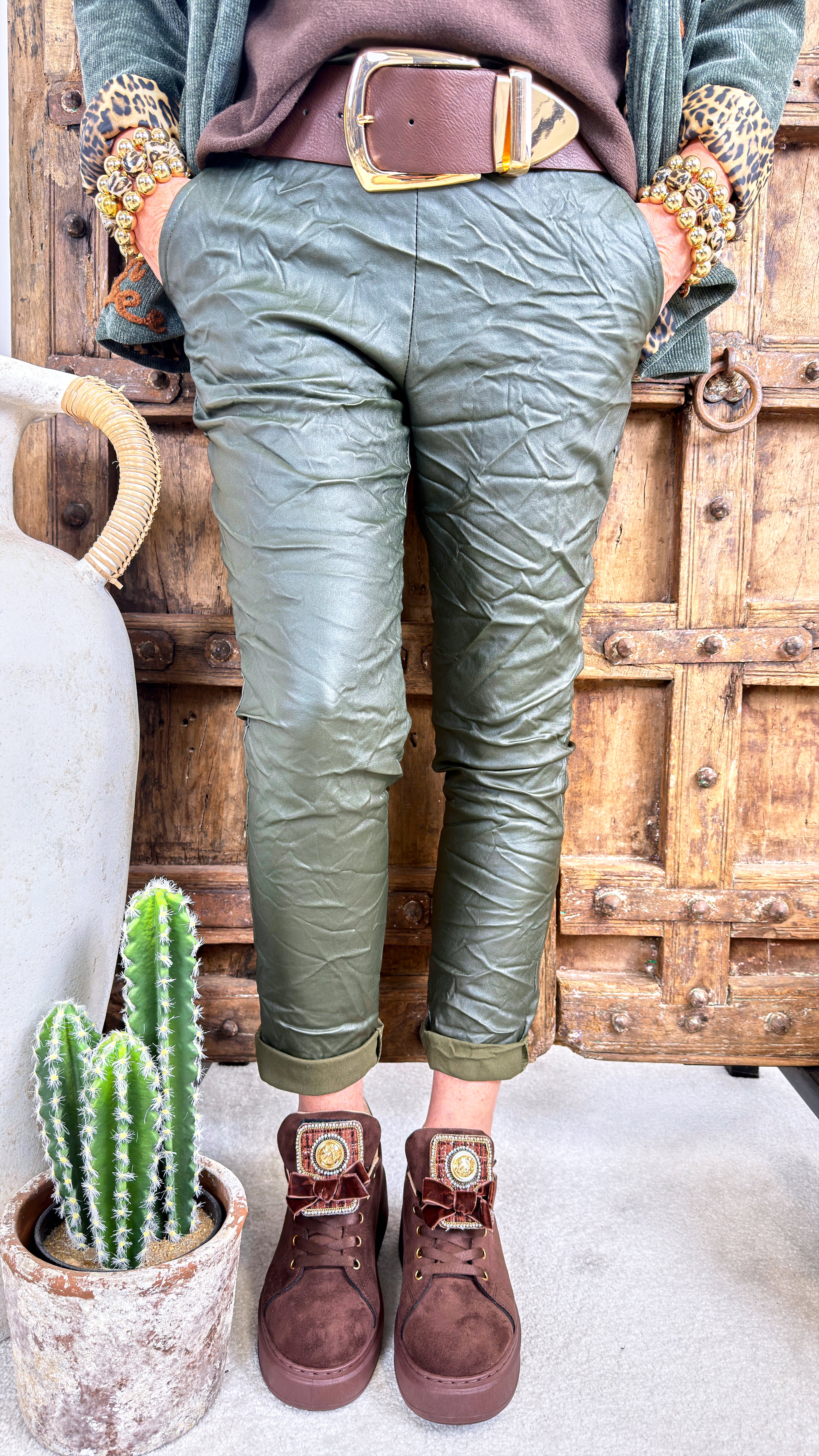 Jogpants Leather Classic *Khaki*