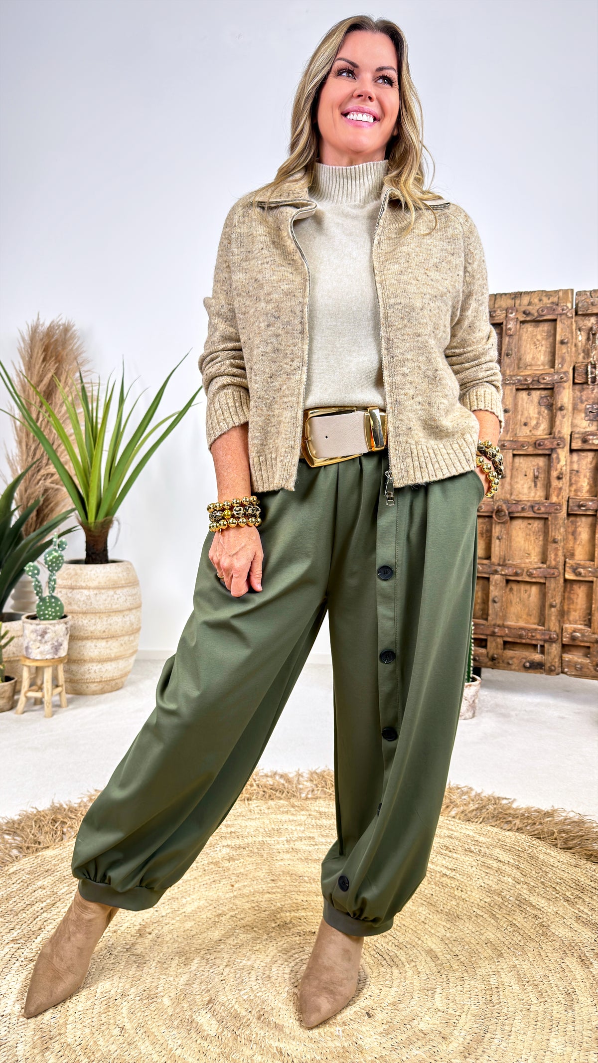 Strickjacke Tweed Story *Camel-hell*