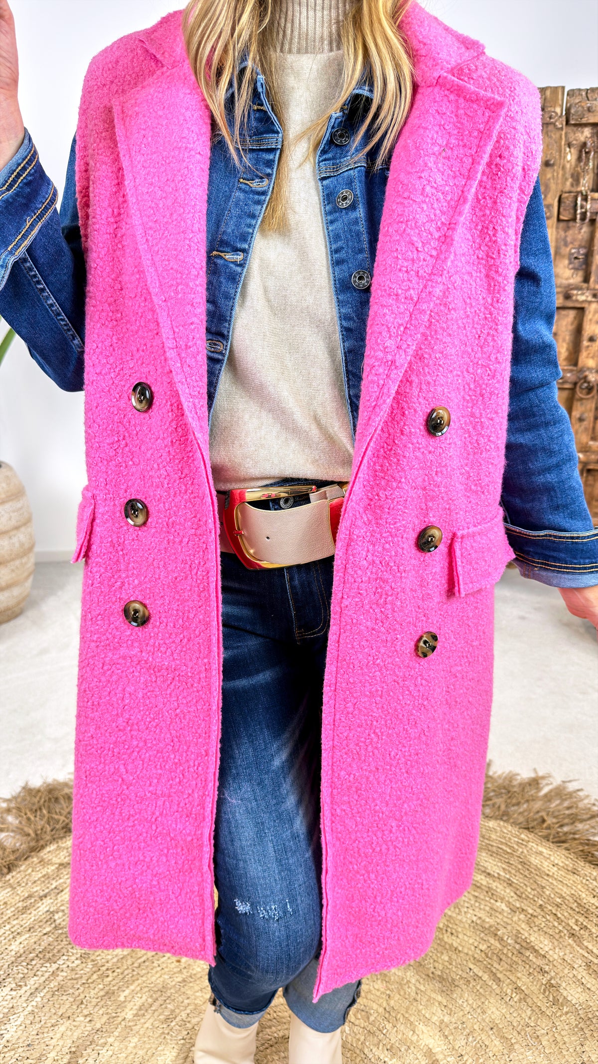 Lange Weste Almendra *Pink*