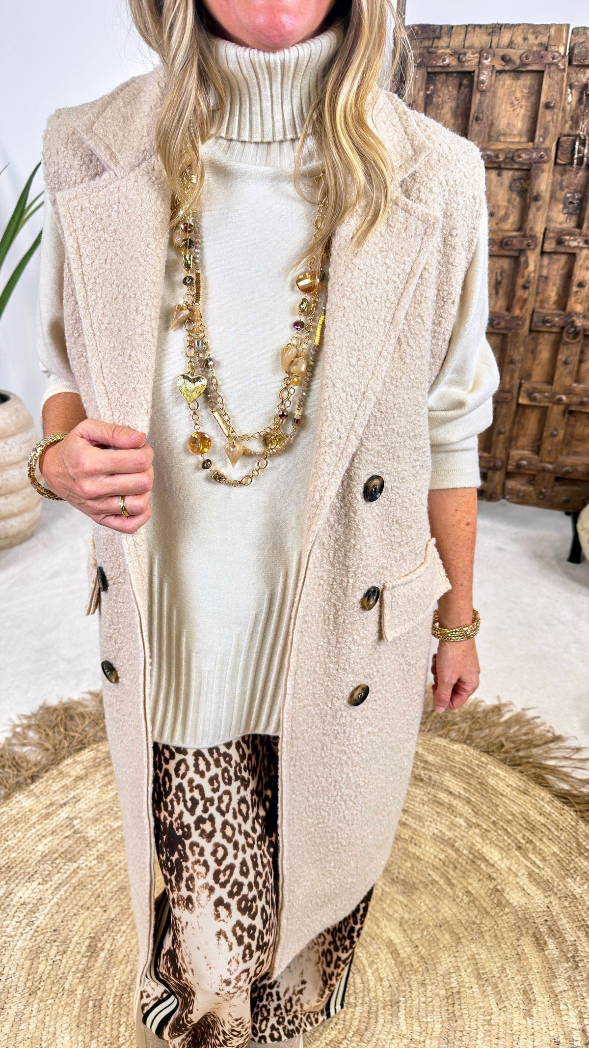 Lange Weste Almendra *Beige*