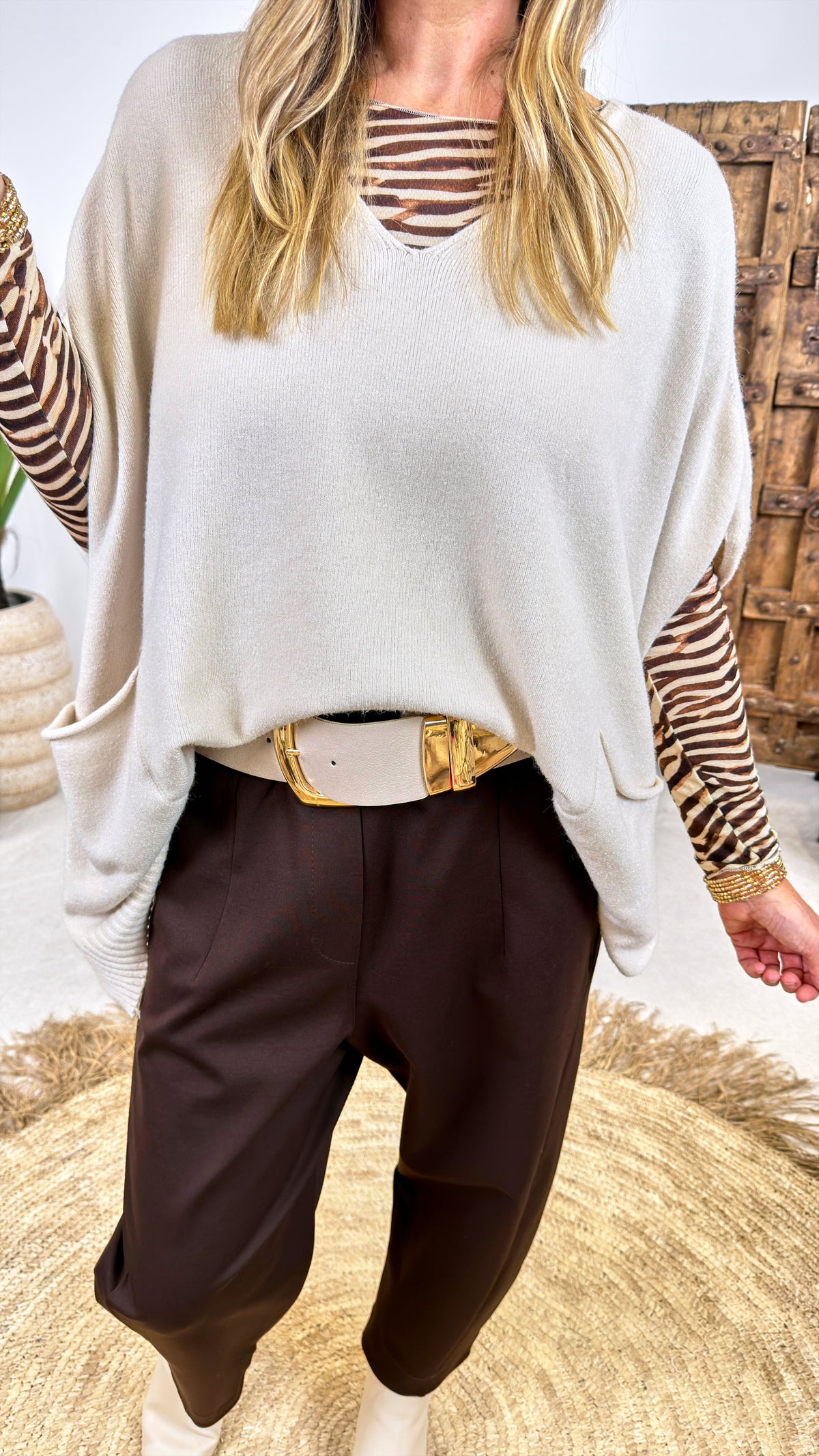 Oversized-Pullunder Nara Dusk *Beige*