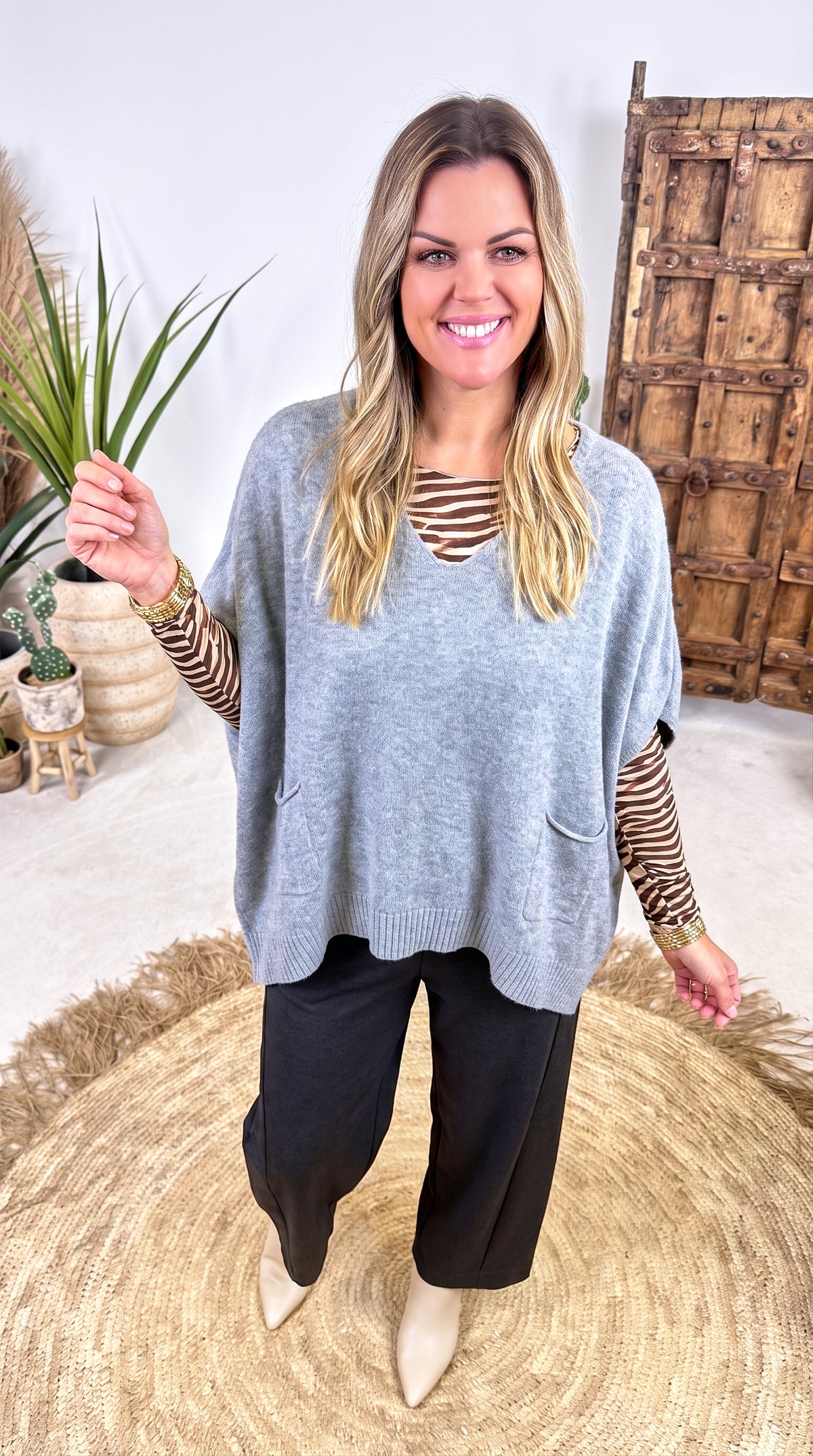 Oversized-Pullunder Nara Dusk *Grau*