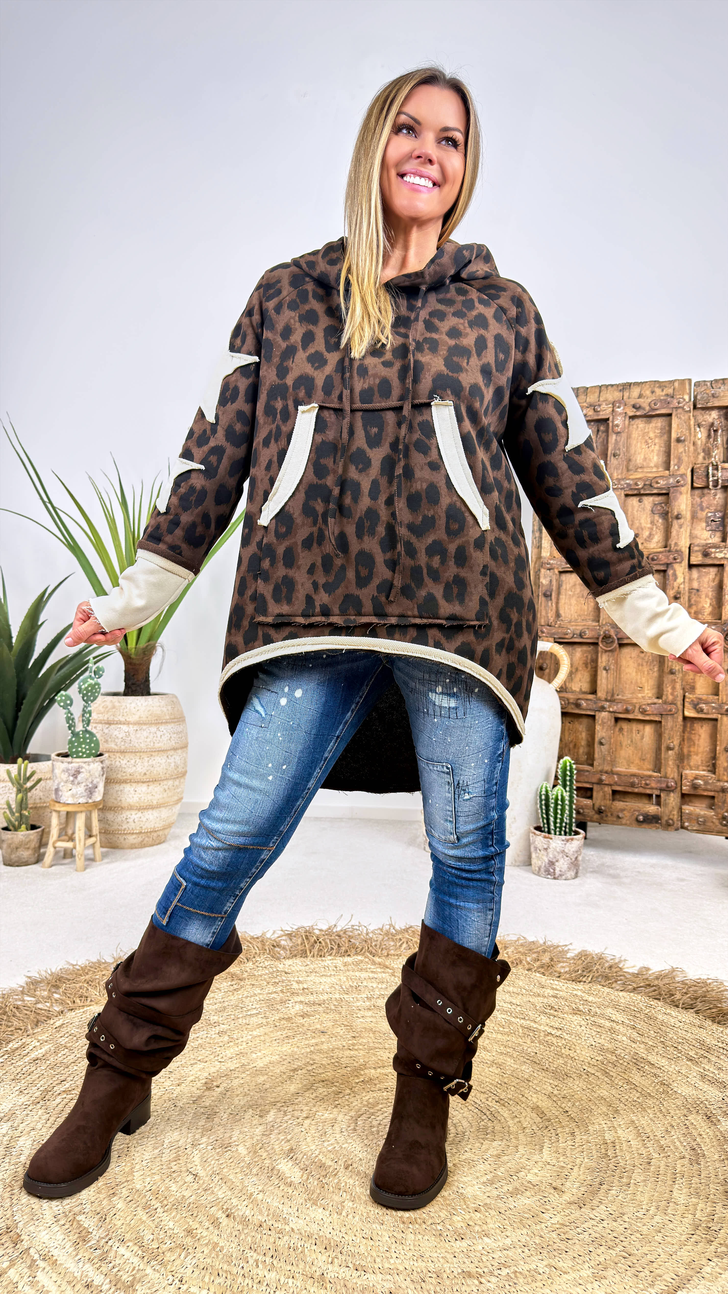 Long-Hoodie Mirano *Schoko*