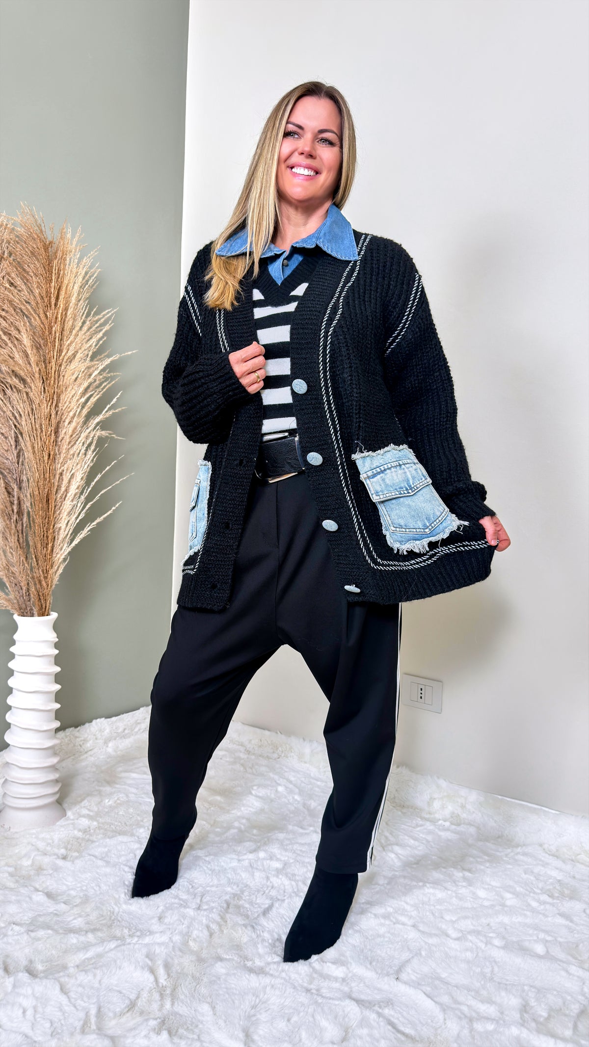 Cardigan Rustic Denim *Schwarz*