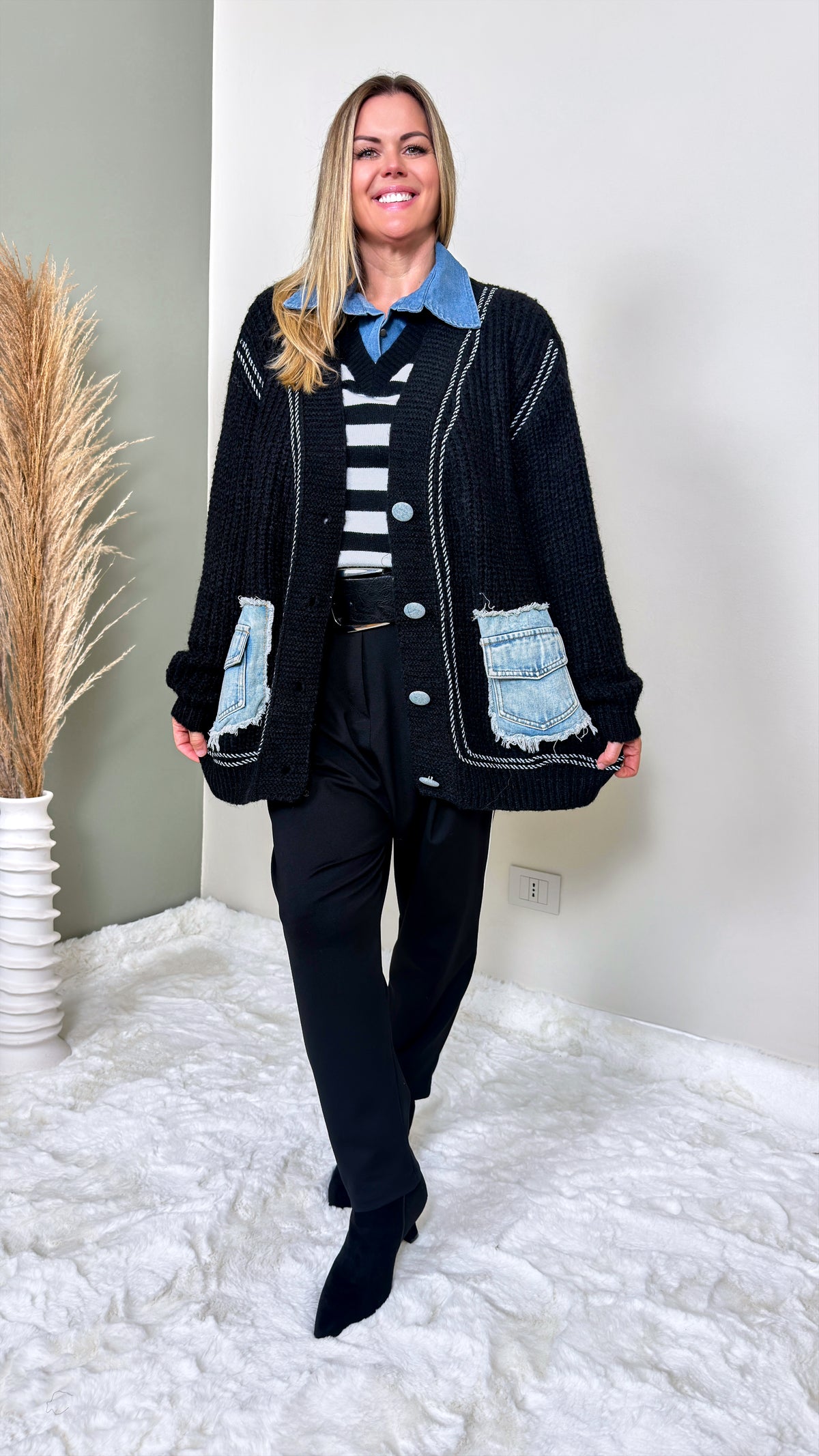 Cardigan Rustic Denim *Schwarz*