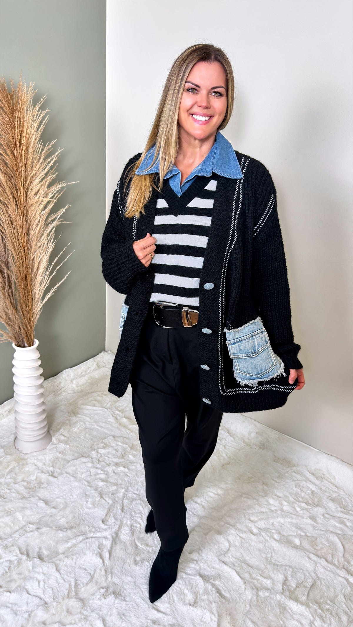 Cardigan Rustic Denim *Schwarz*