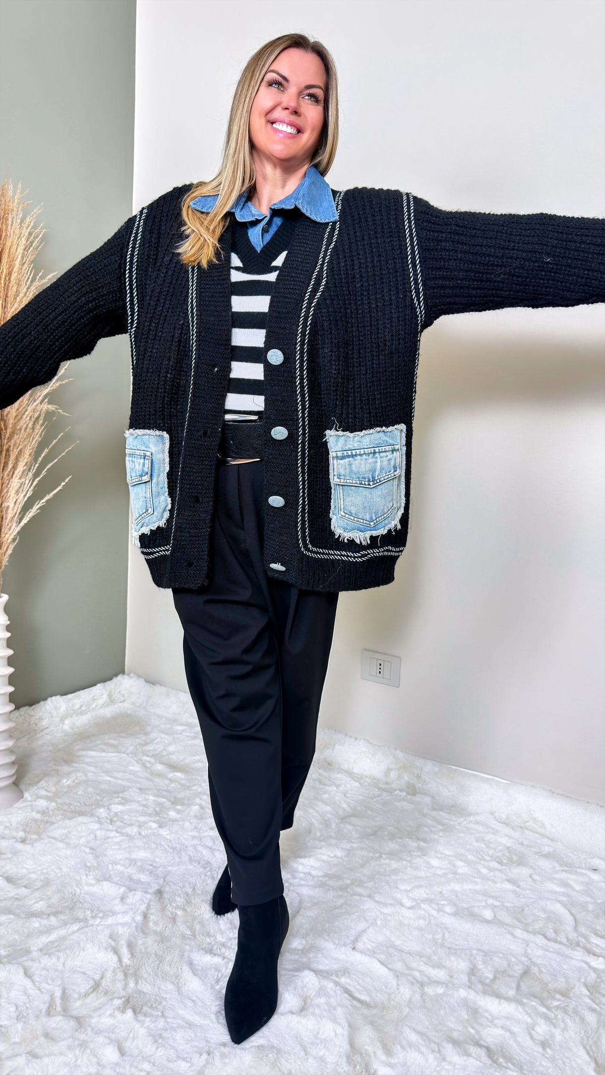 Cardigan Rustic Denim *Schwarz*