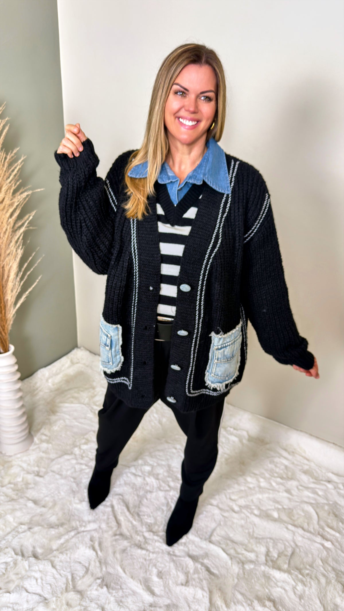 Cardigan Rustic Denim *Schwarz*