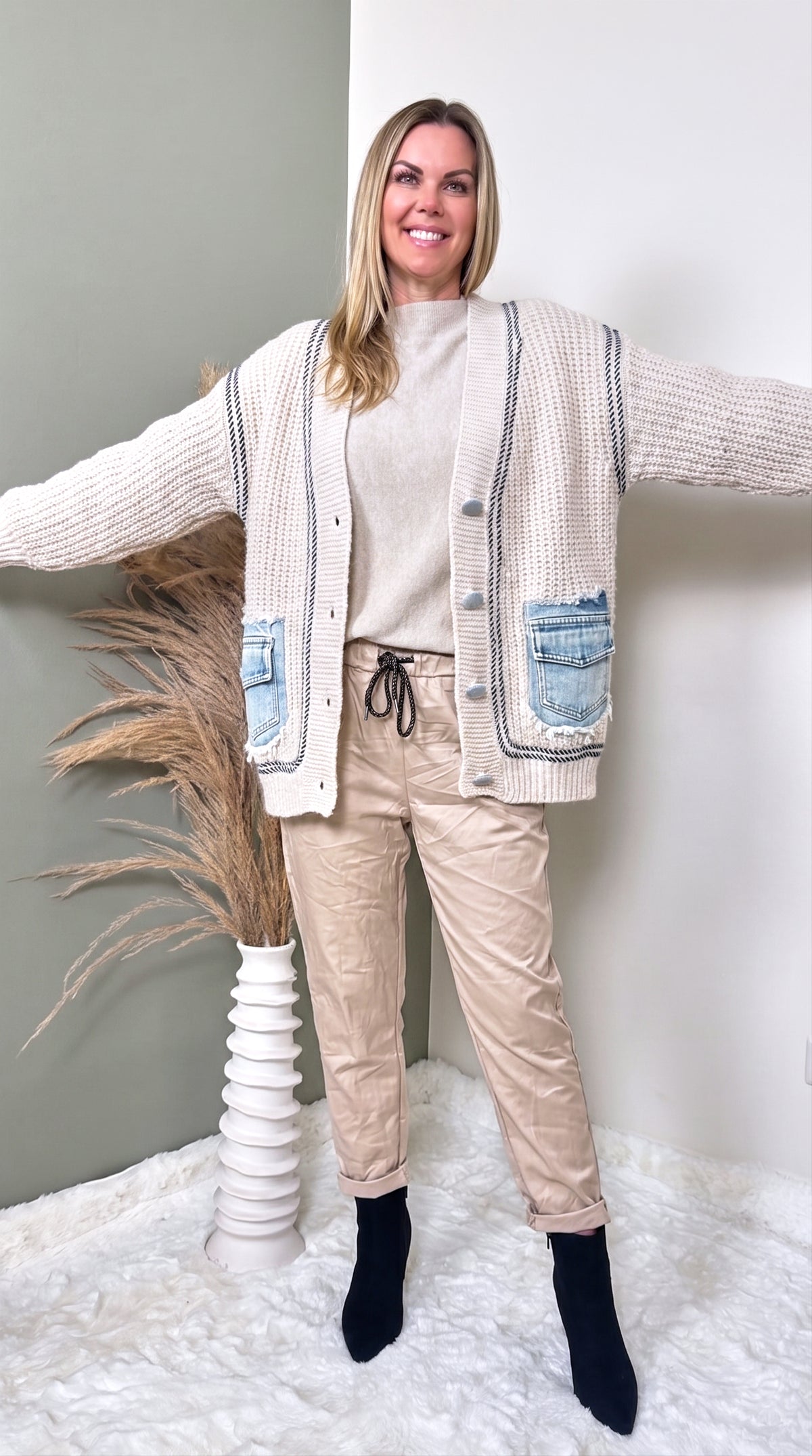 Cardigan Rustic Denim *Beige*