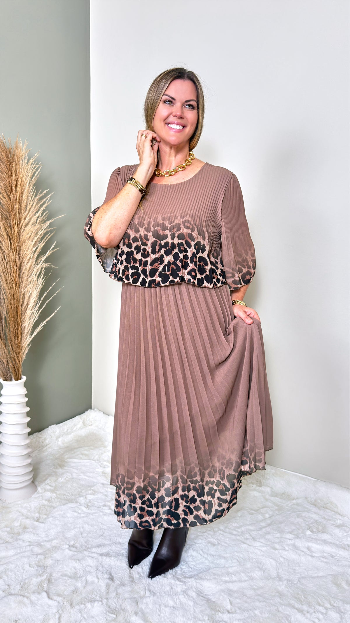 Langes Kleid Harvest Moon *Taupe*