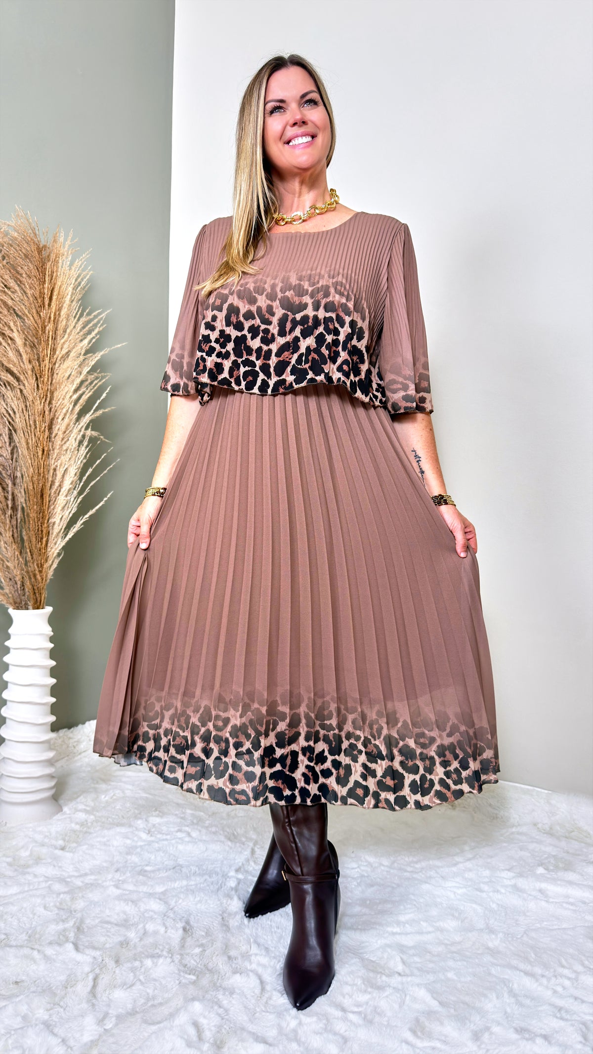 Langes Kleid Harvest Moon *Taupe*