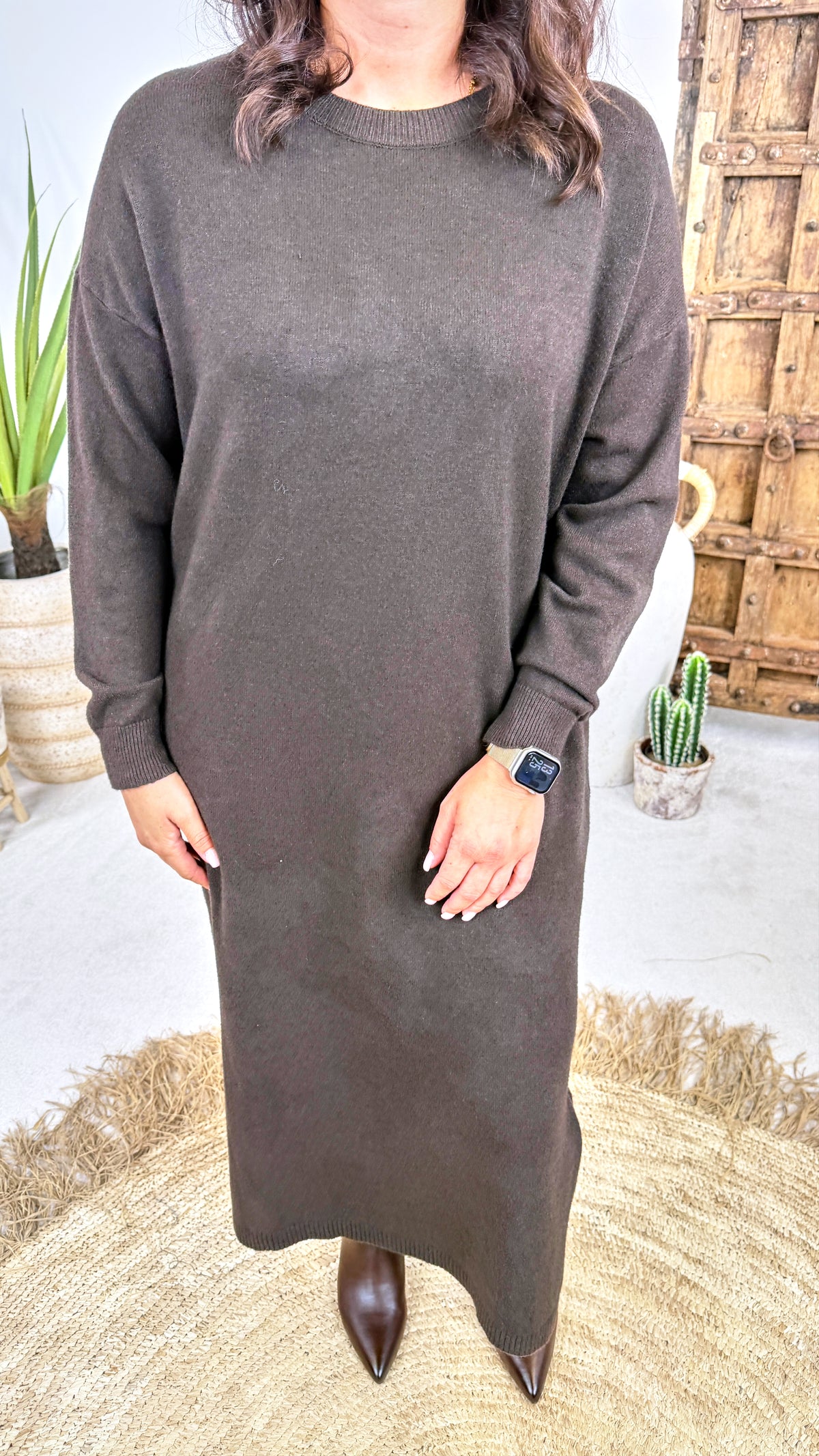 Langes Strickkleid Cassini Drift *Schoko*