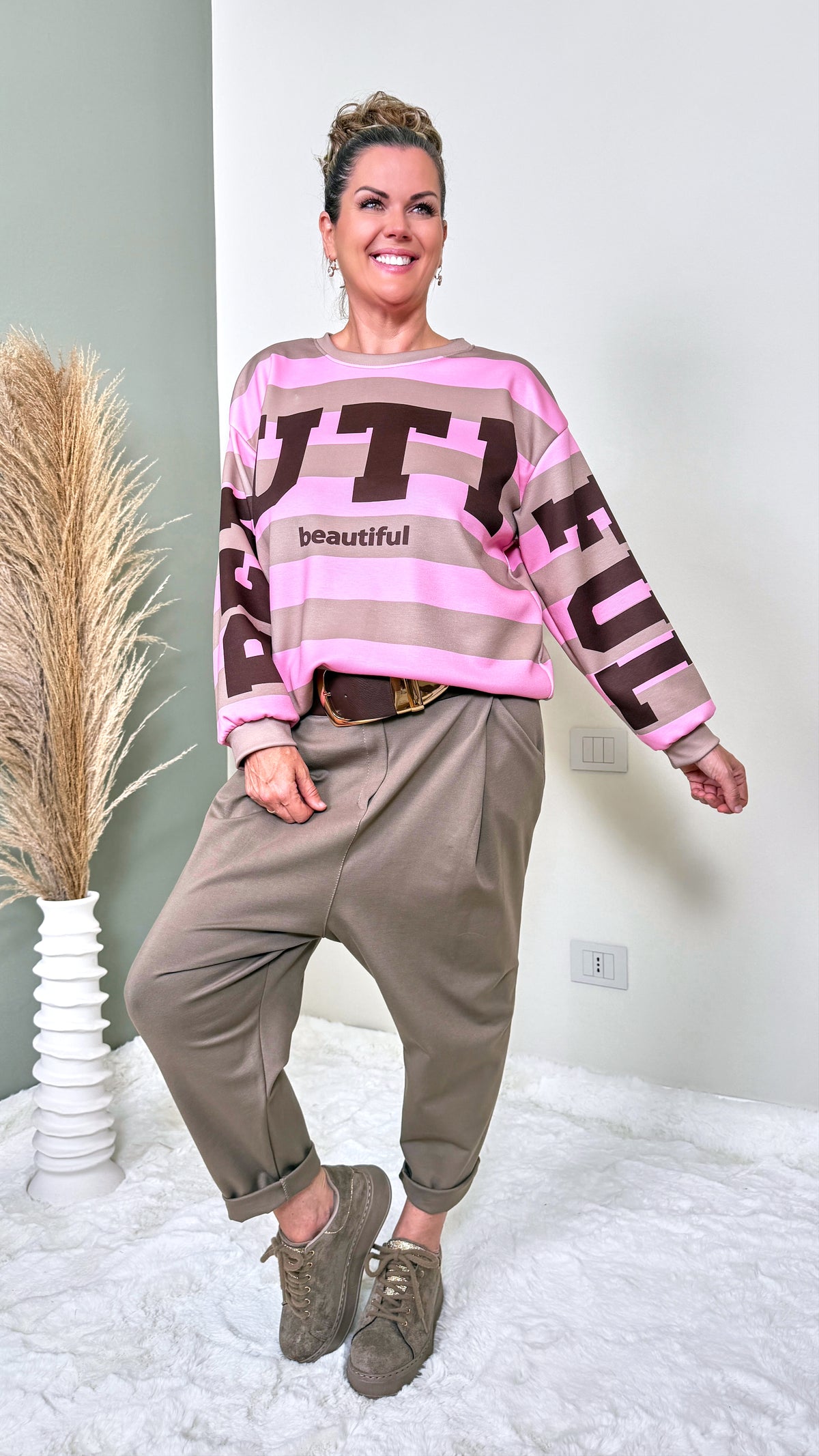 Sweatshirt Lumen Cove *Rosa/Taupe*