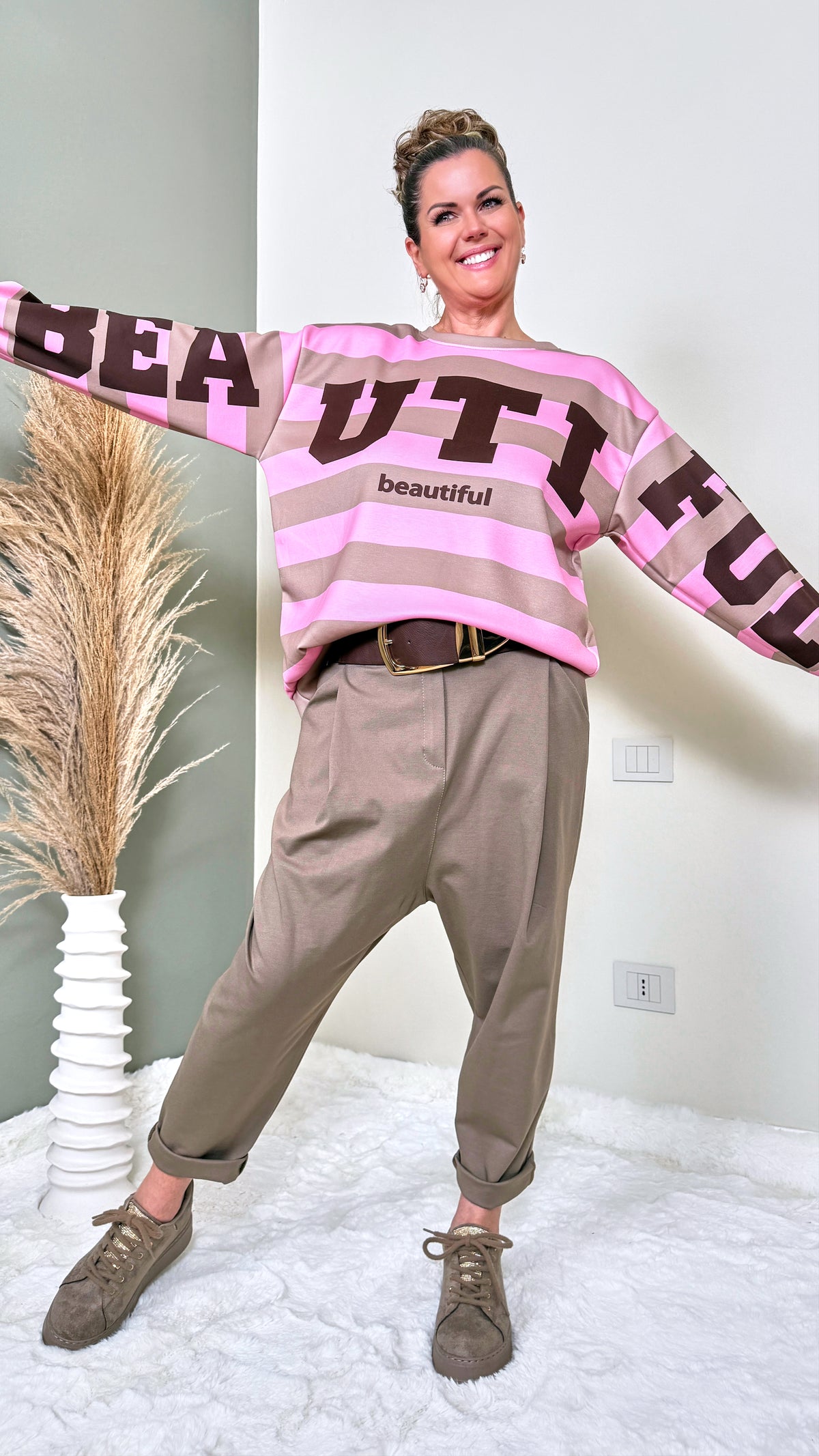 Sweatshirt Lumen Cove *Rosa/Taupe*