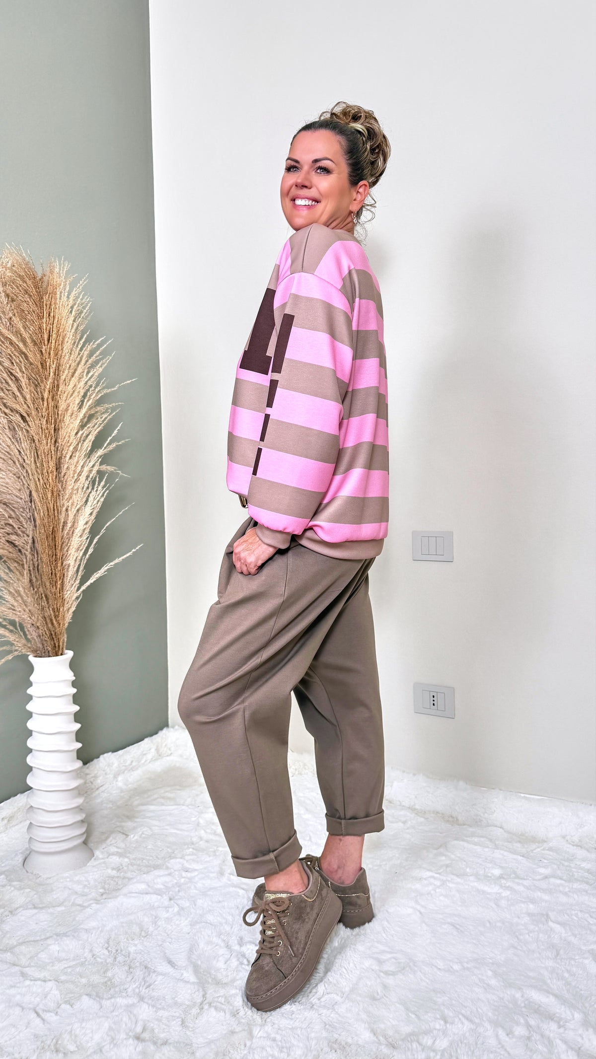Sweatshirt Lumen Cove *Rosa/Taupe*