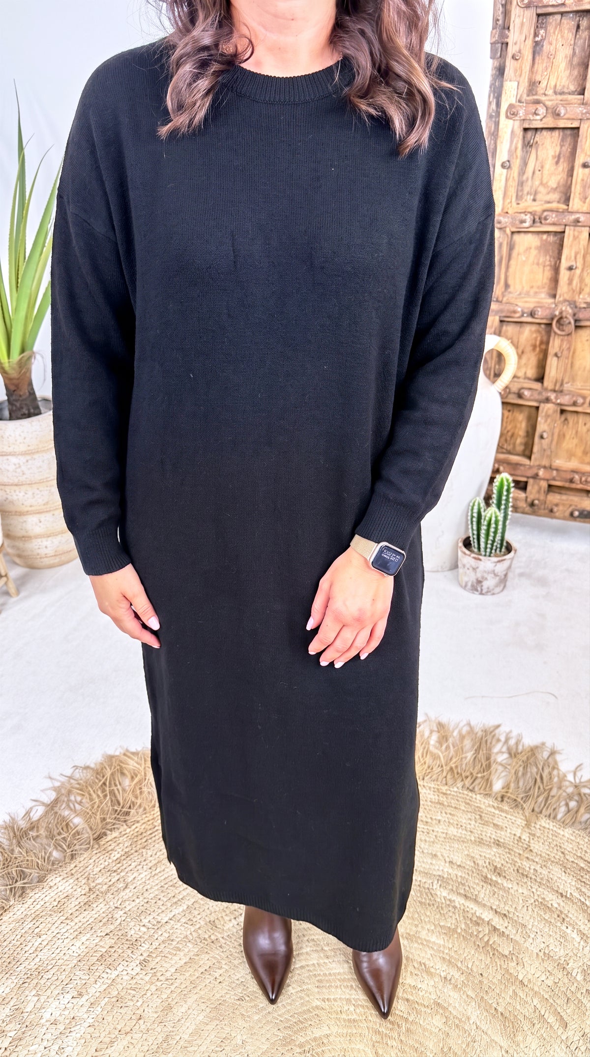 Langes Strickkleid Cassini Drift *Schwarz*
