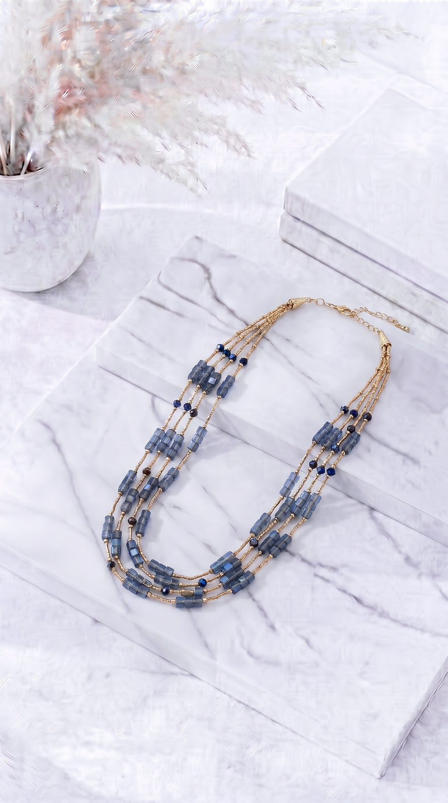 Lange Halskette Copper Woods *Blau*