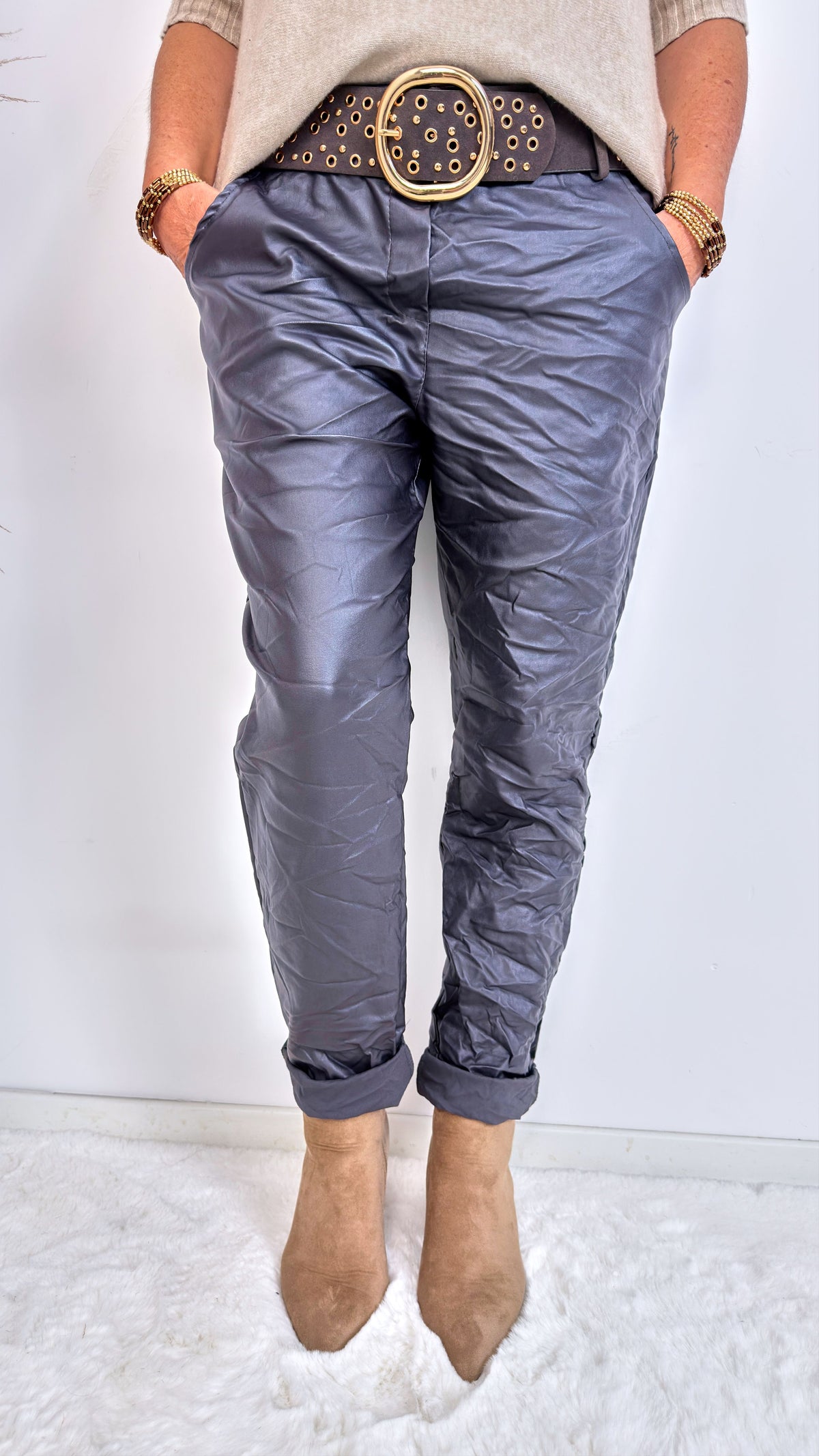 Jogpants Leather Classic *Dunkelgrau* BIG SIZE