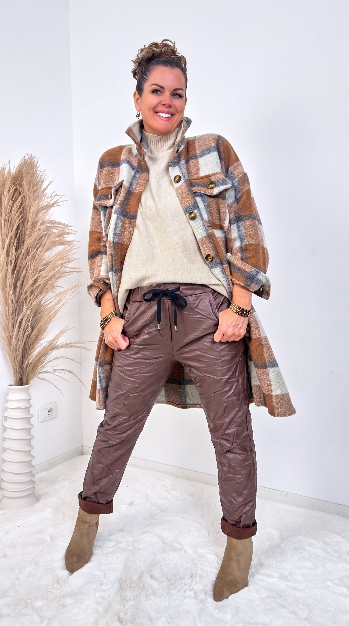 Jogpants Leather Classic *Schoko* BIG SIZE