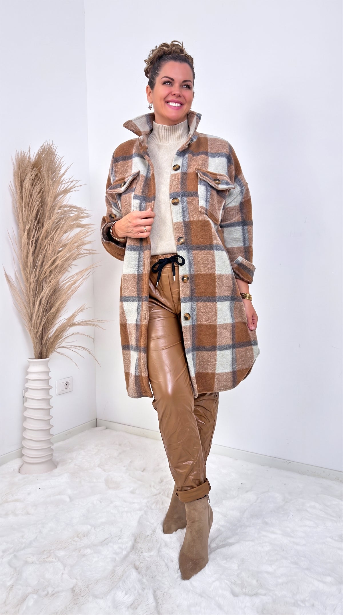Jogpants Leather Classic *Camel* BIG SIZE