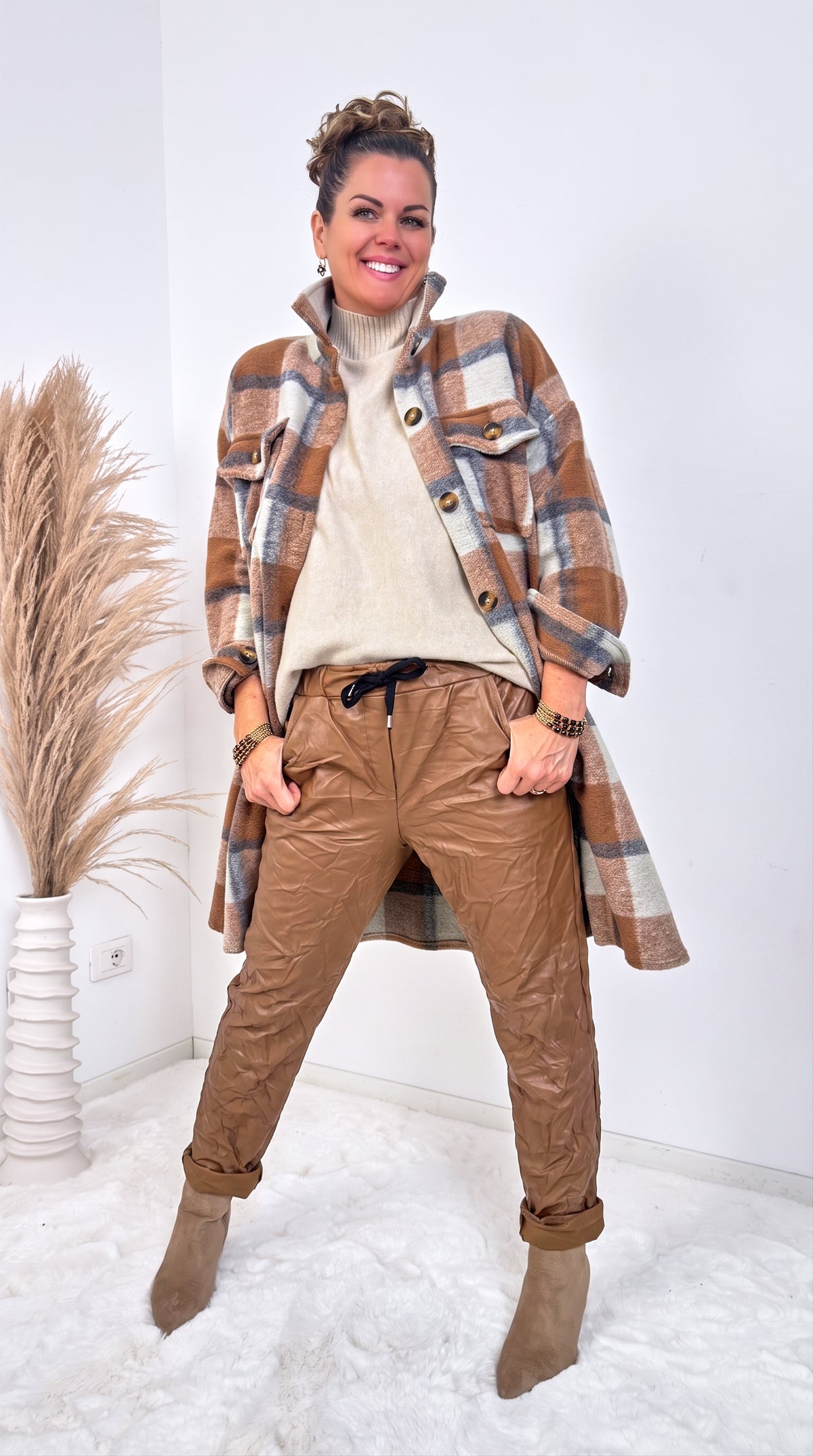 Jogpants Leather Classic *Camel* BIG SIZE