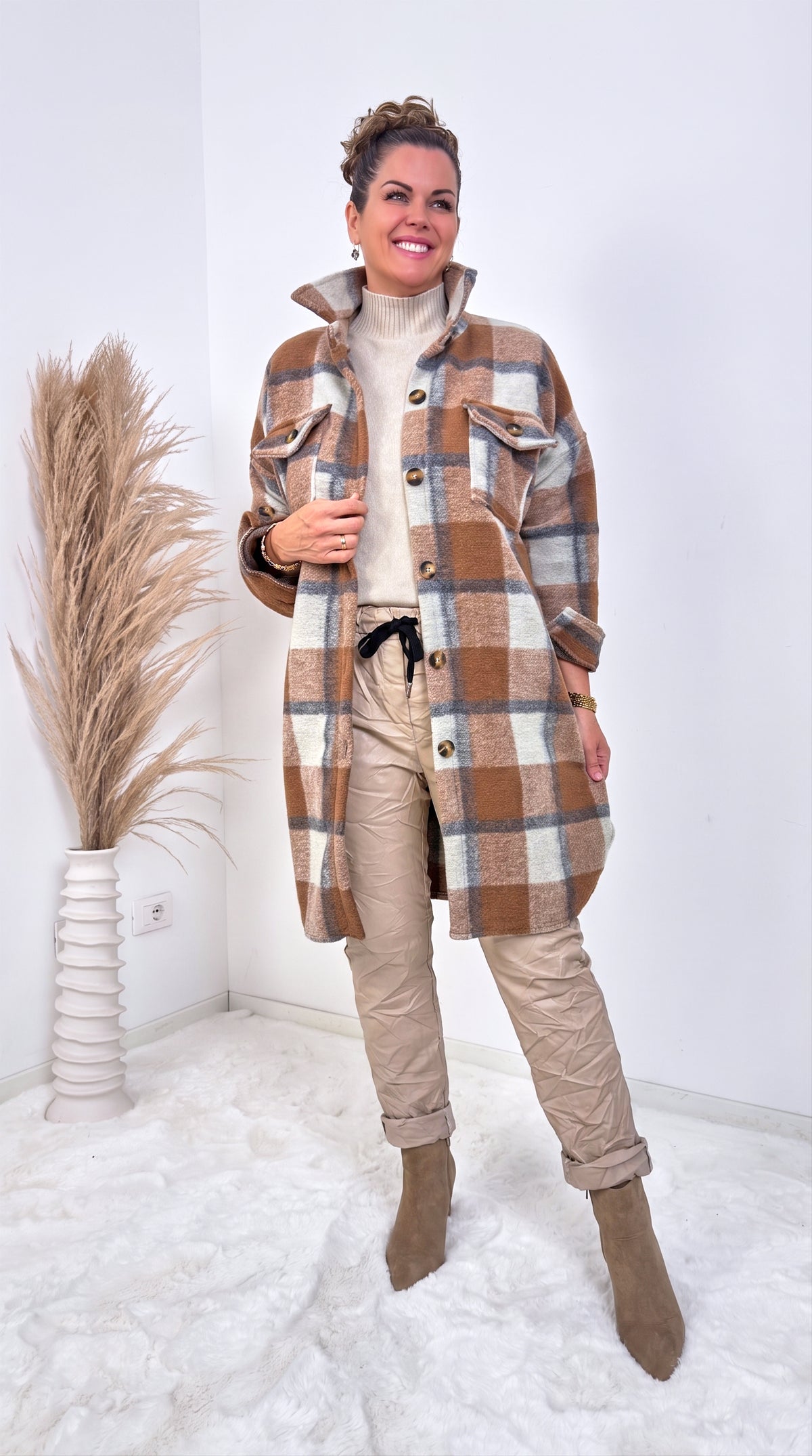 Jogpants Leather Classic *Beige* BIG SIZE