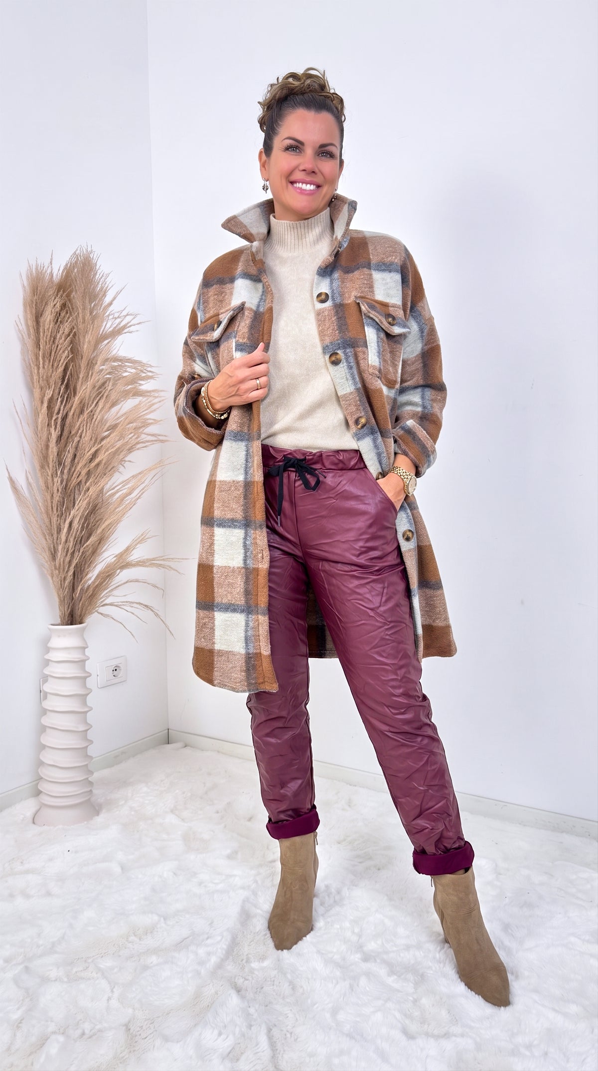 Jogpants Leather Classic *Bordeaux* BIG SIZE