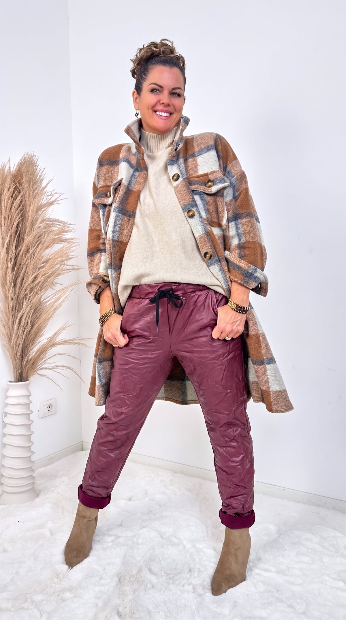 Jogpants Leather Classic *Bordeaux* BIG SIZE