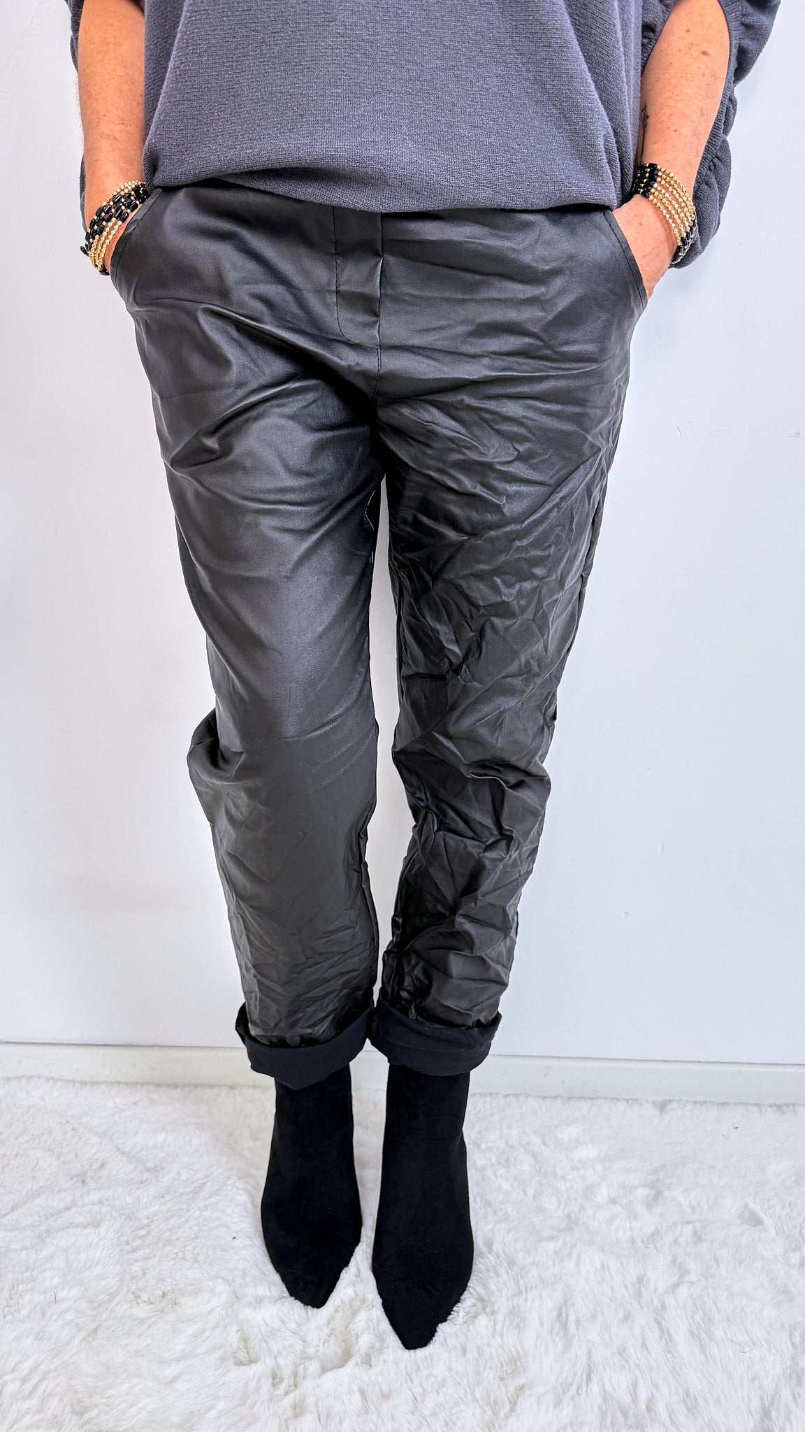 Jogpants Leather Classic *Schwarz* BIG SIZE