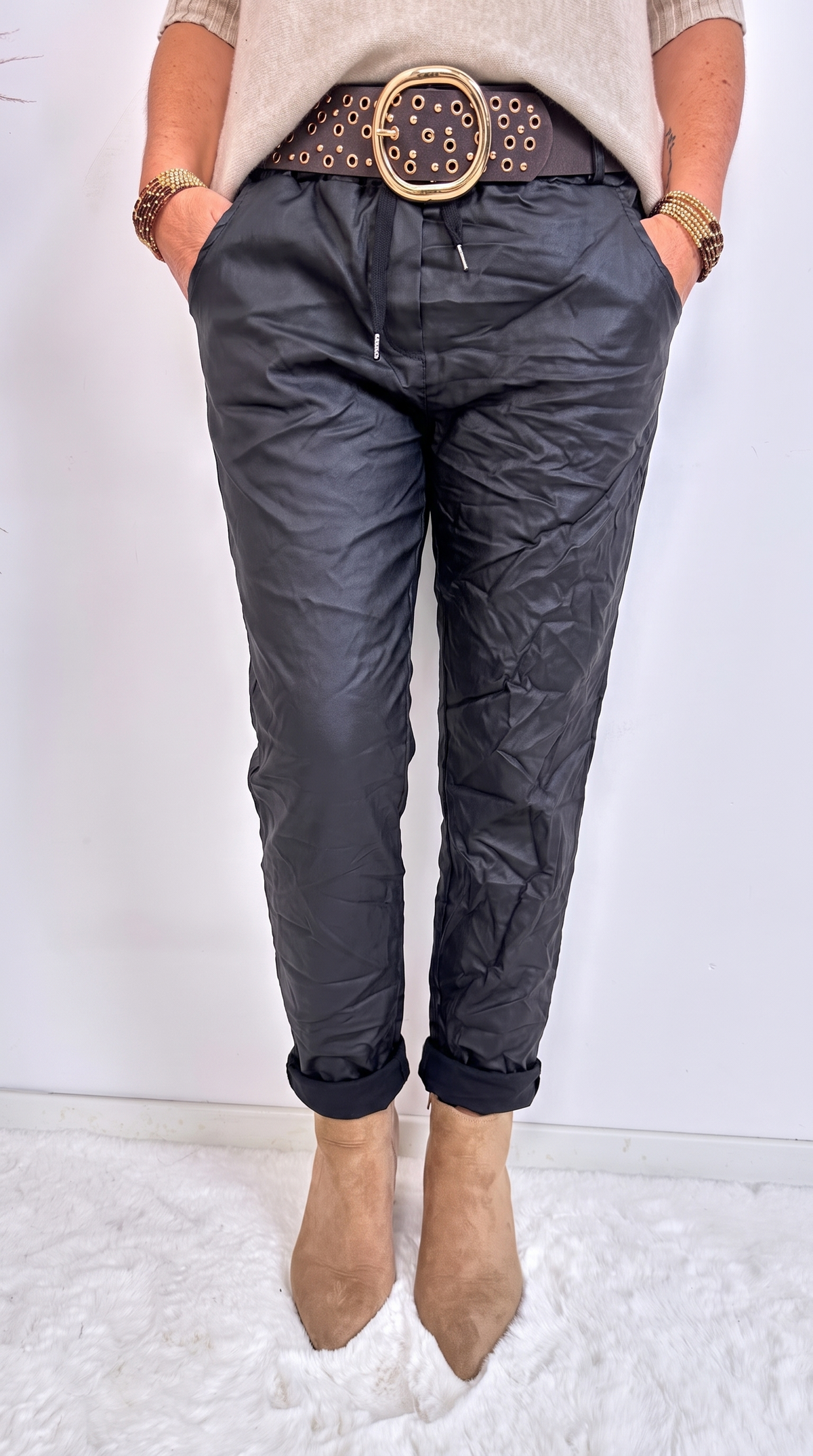 Jogpants Leather Classic *Schwarz* BIG SIZE