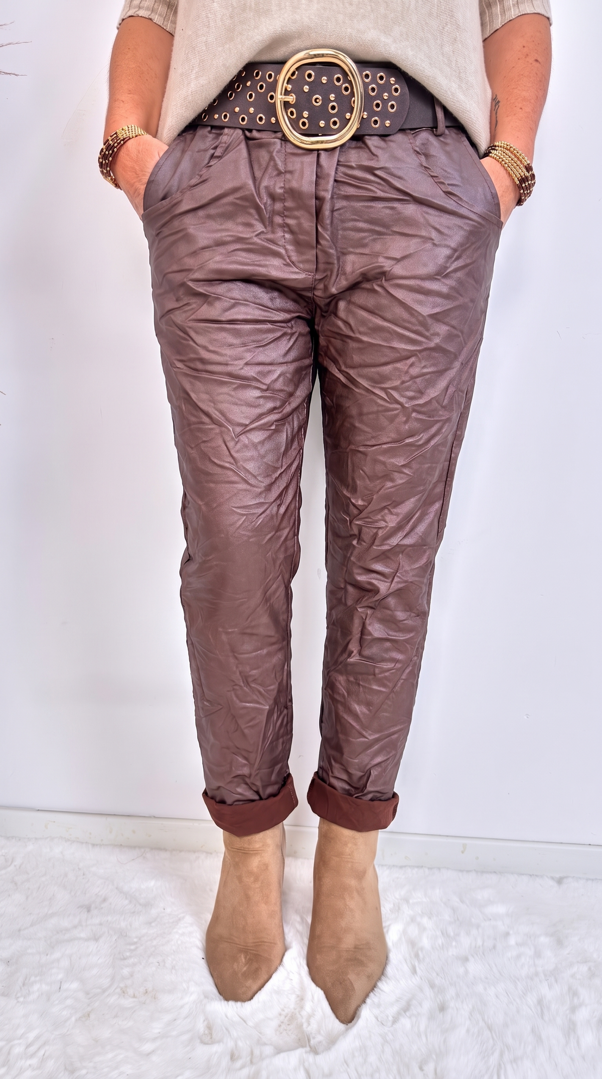 Jogpants Leather Classic *Schoko* BIG SIZE