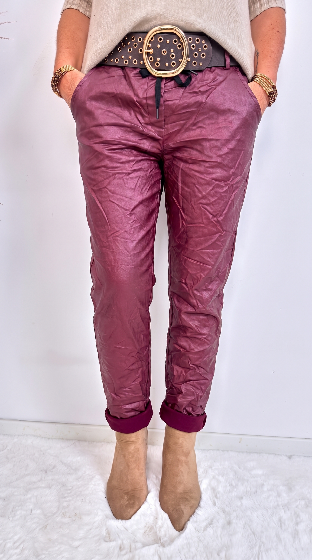 Jogpants Leather Classic *Bordeaux* BIG SIZE