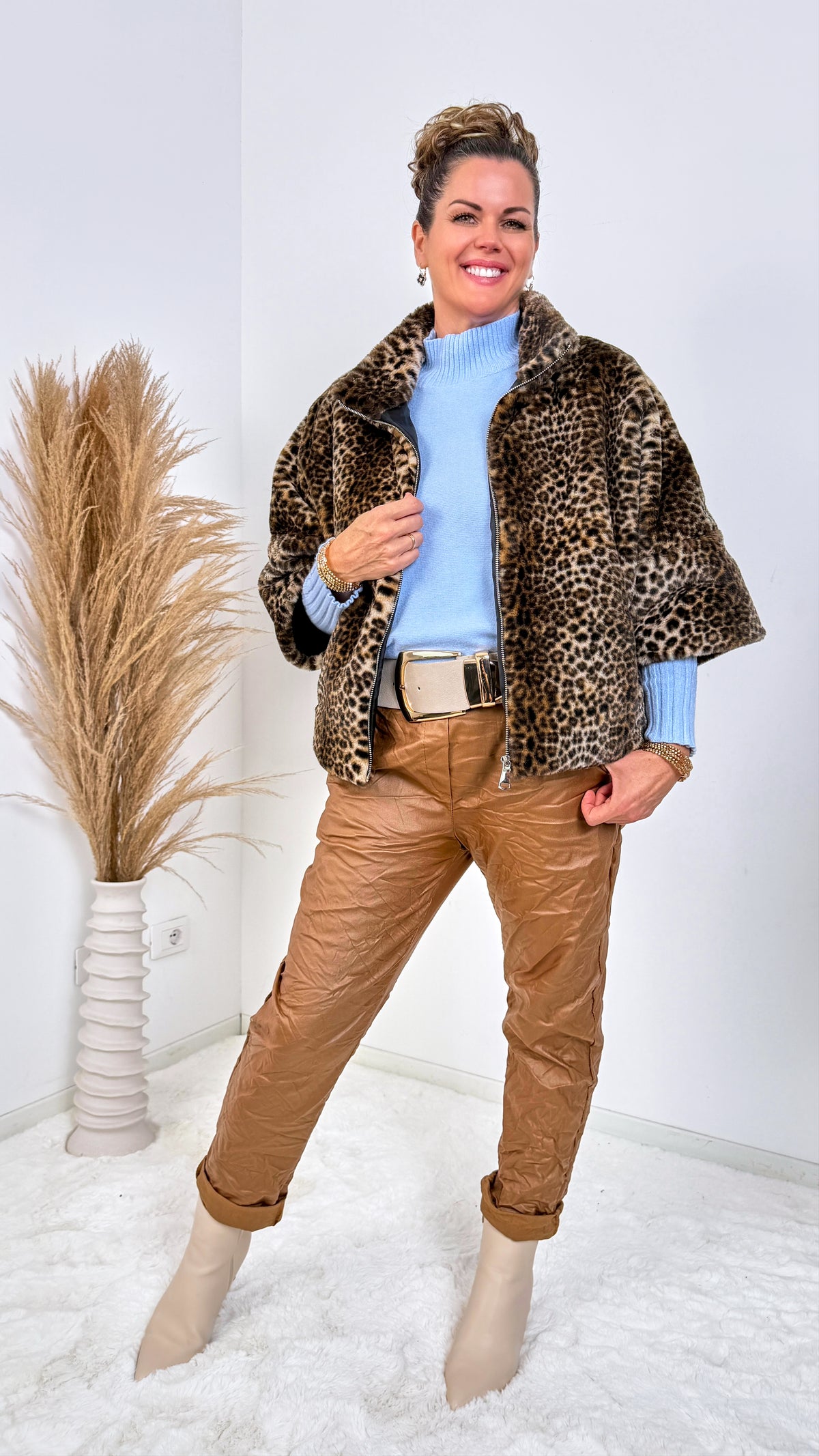 Jogpants Leather Classic *Camel* BIG SIZE