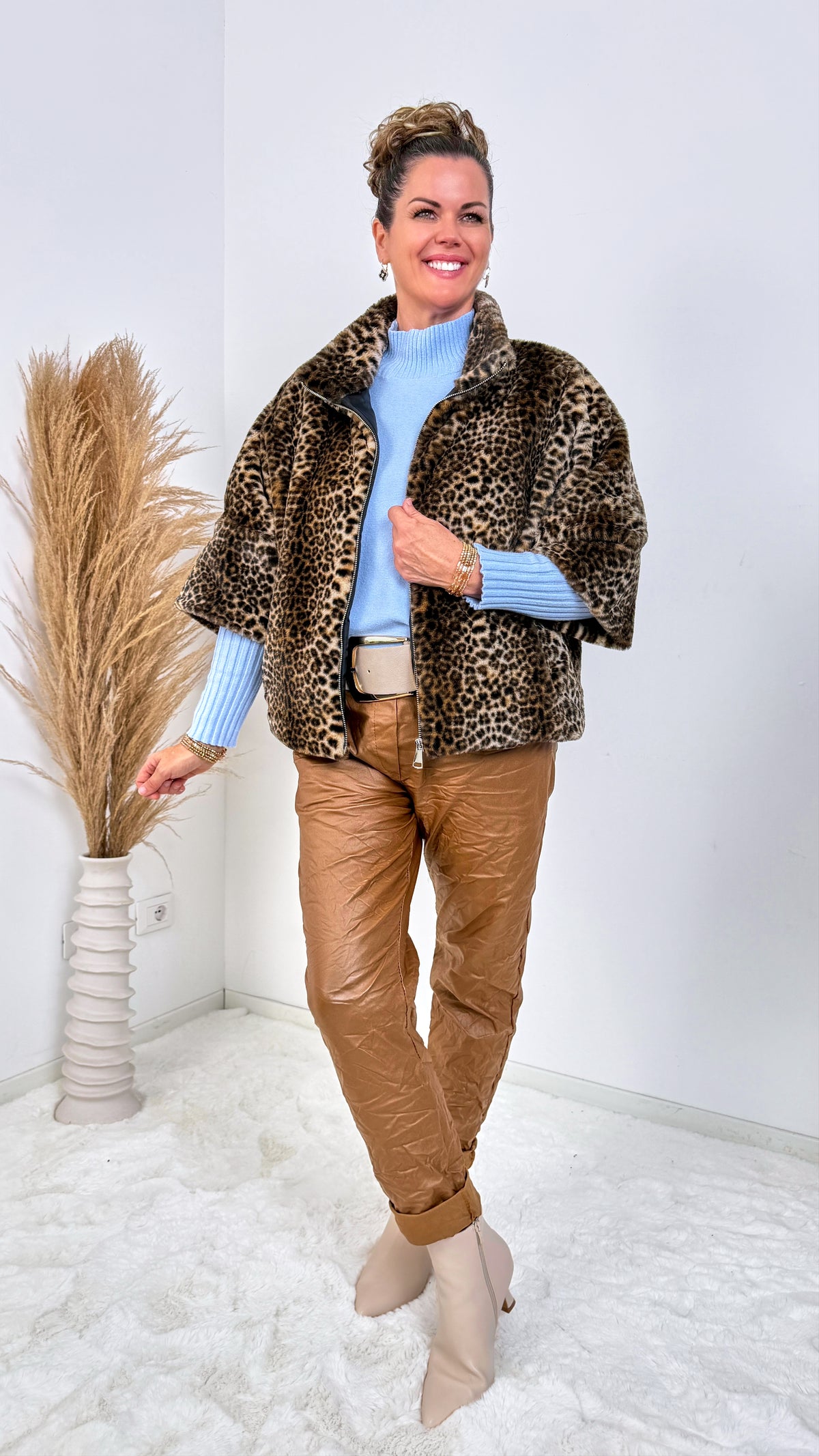 Jogpants Leather Classic *Camel* BIG SIZE