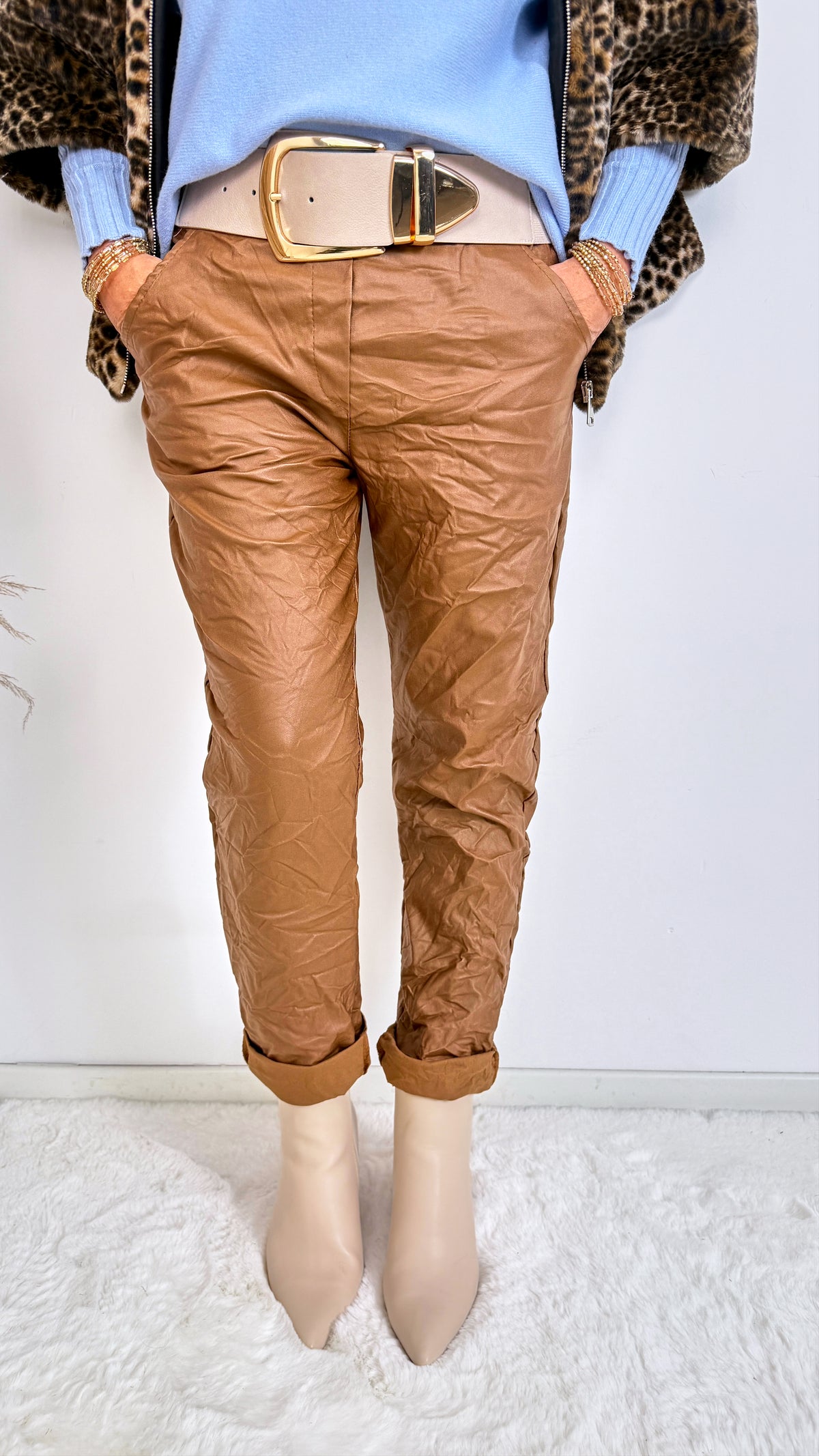 Jogpants Leather Classic *Camel* BIG SIZE