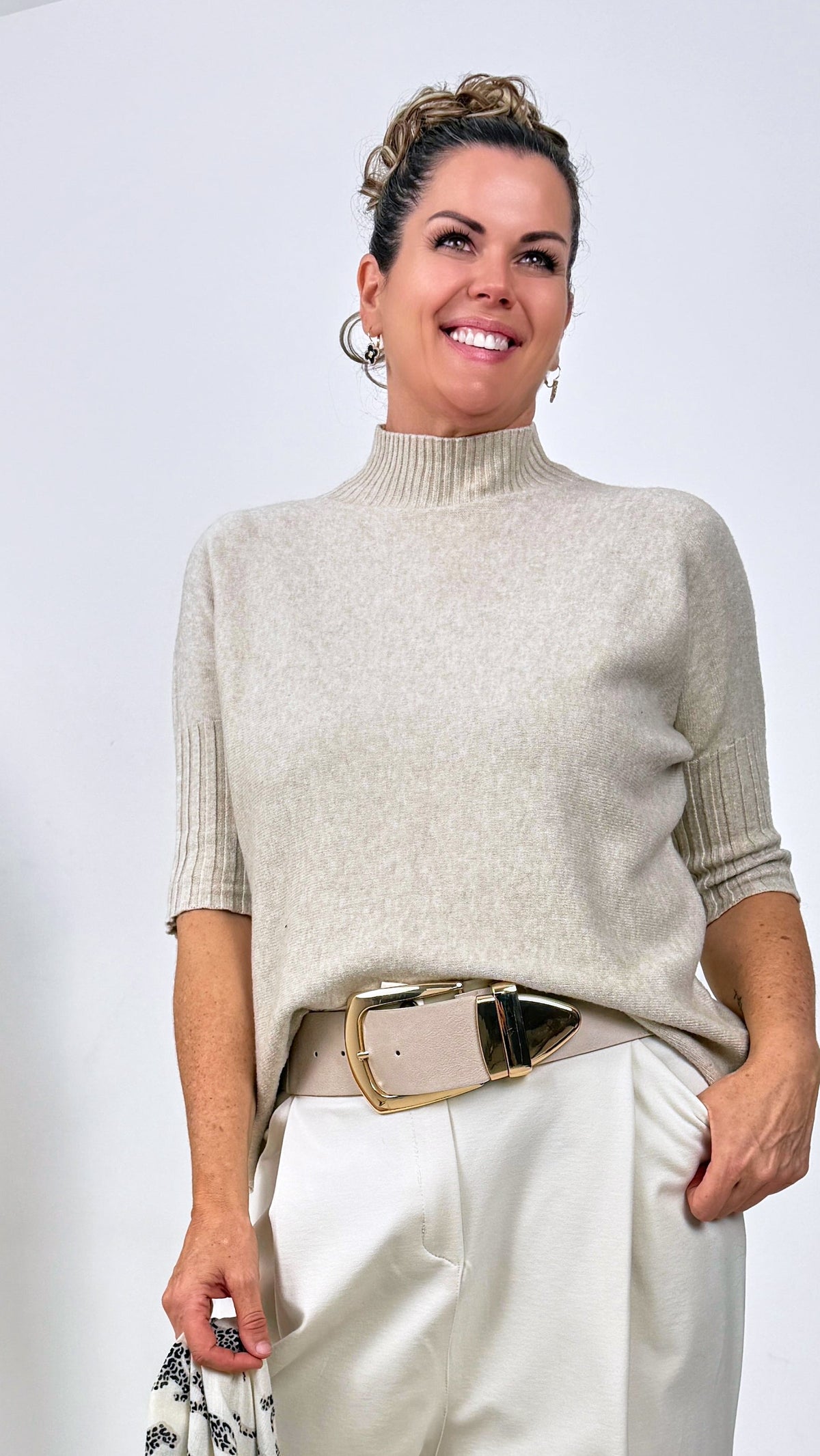 Rollkragen-Pullover Rachel *Beige*