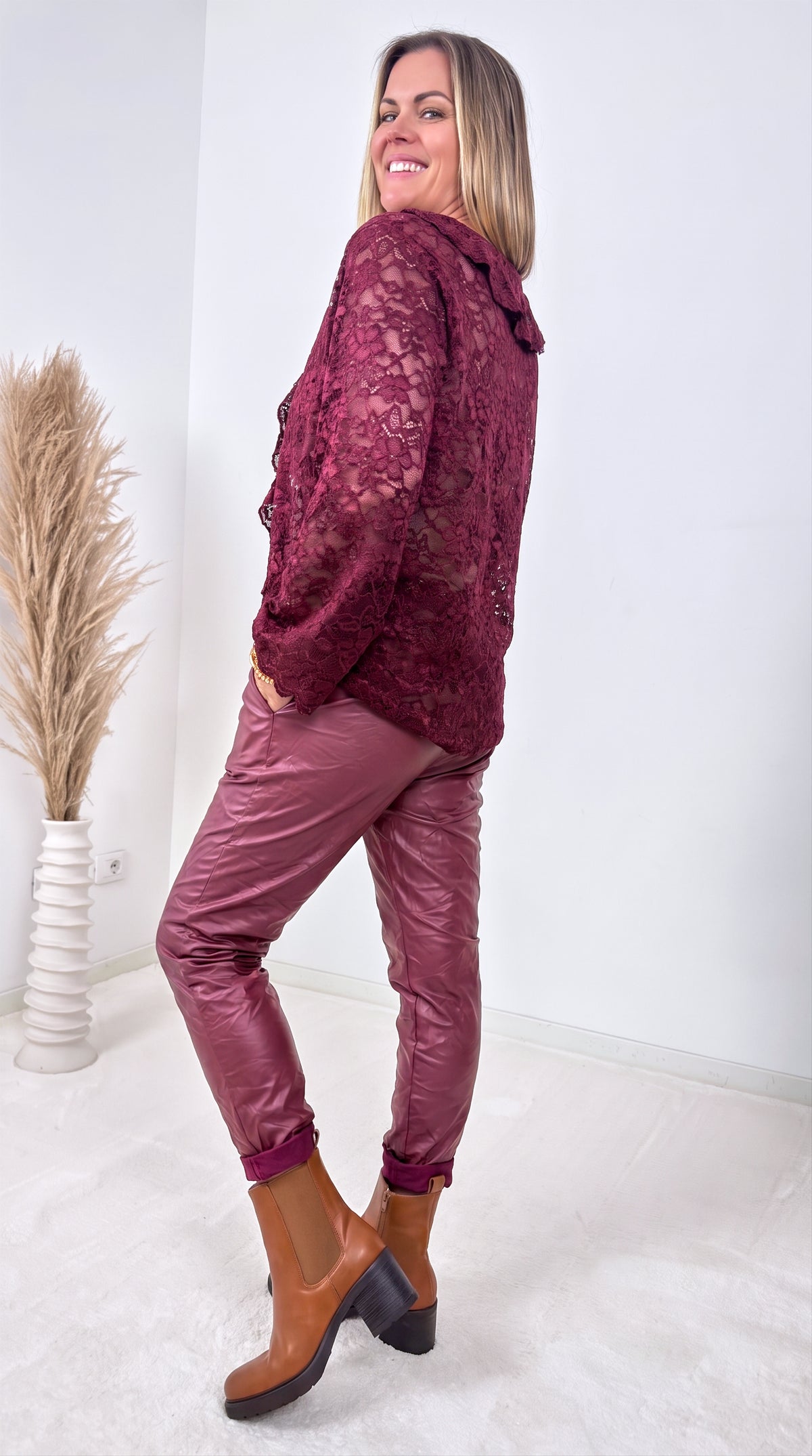 Spitzenbluse Valentina Rose *Bordeaux*