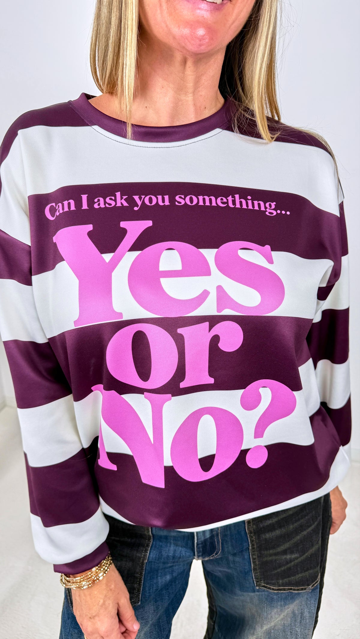 Sweatshirt Nova Statement *Weiß/Bordeaux*
