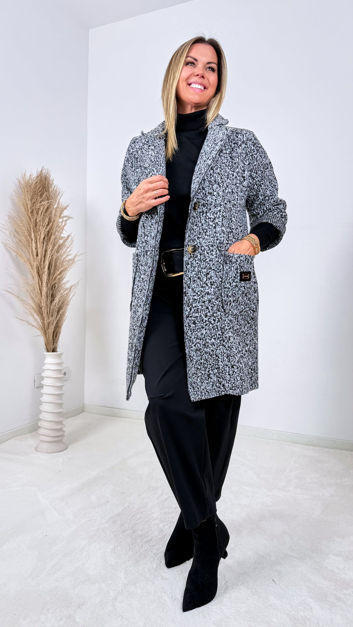 Boucle Mantel Nadir *Grau-Meliert*