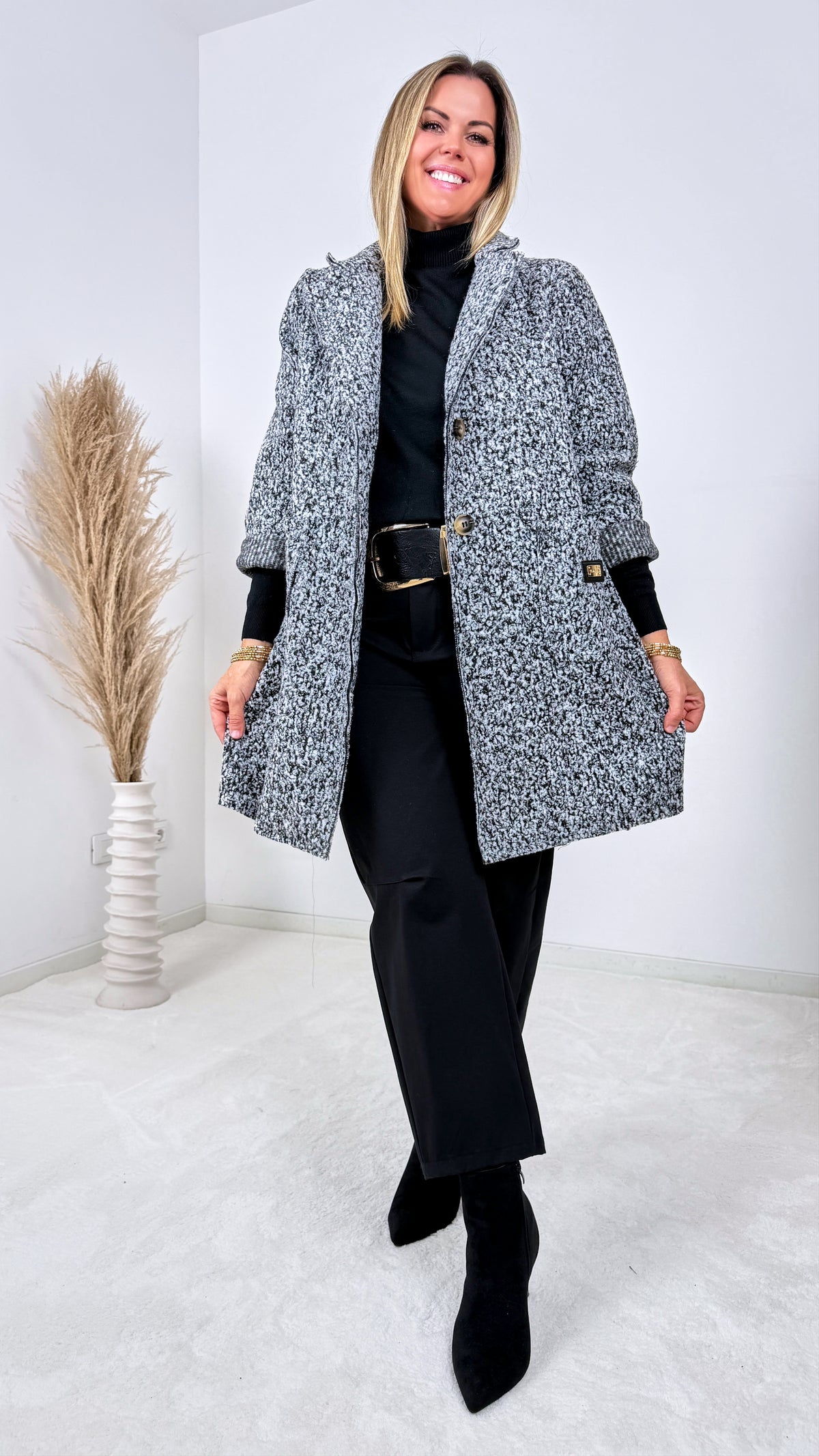 Boucle Mantel Nadir *Grau-Meliert*