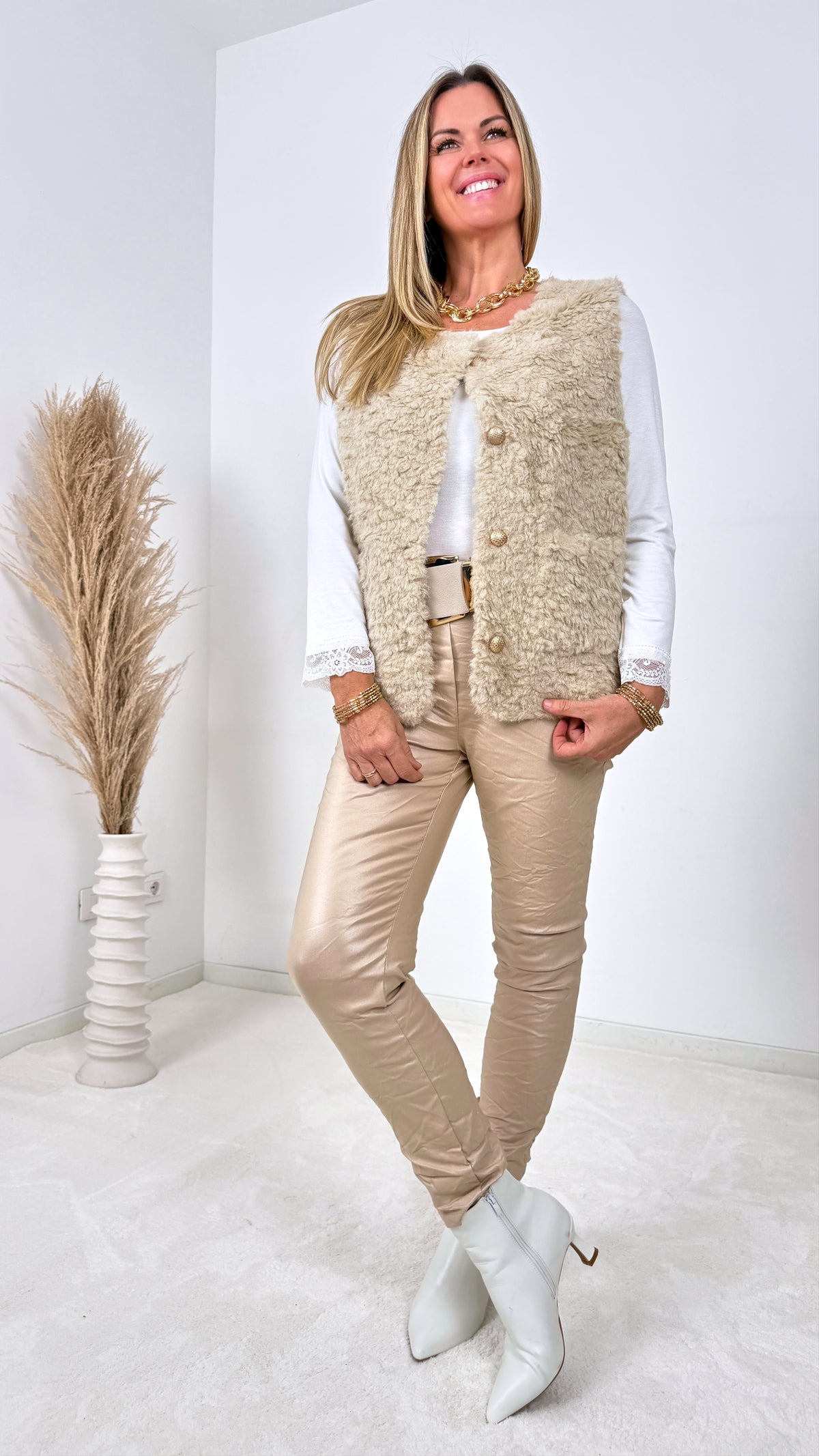 Weste Marlena *Camel-Hell*
