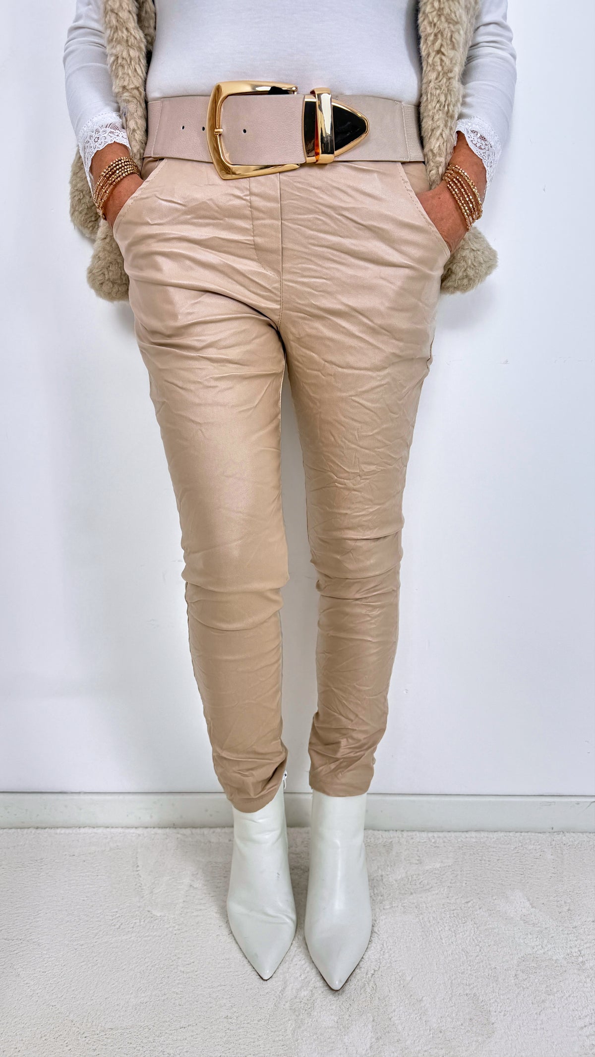 Jogpants Leather Classic *Beige*
