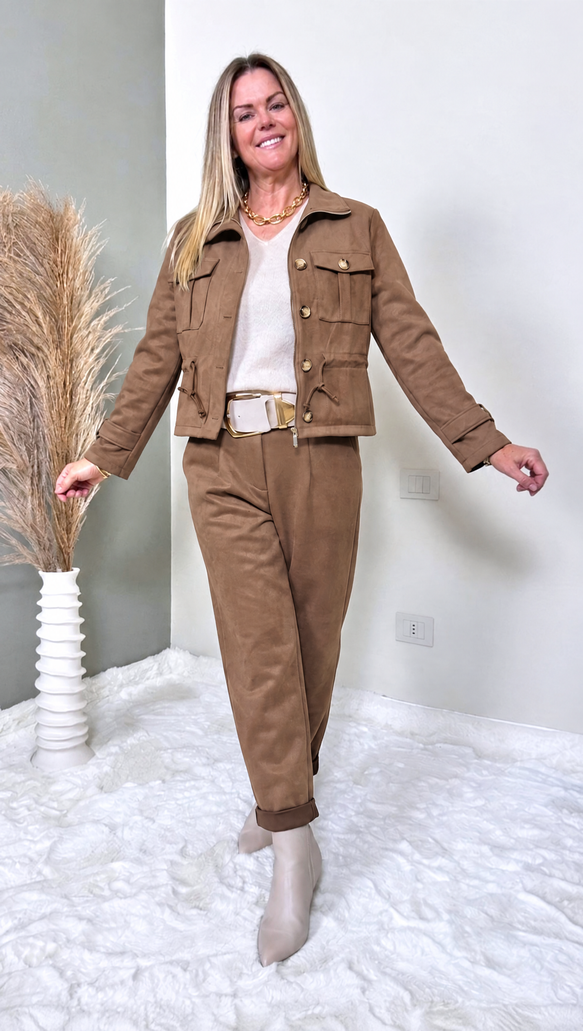 Kurze Jacke Aurelio *Camel-Dunkel