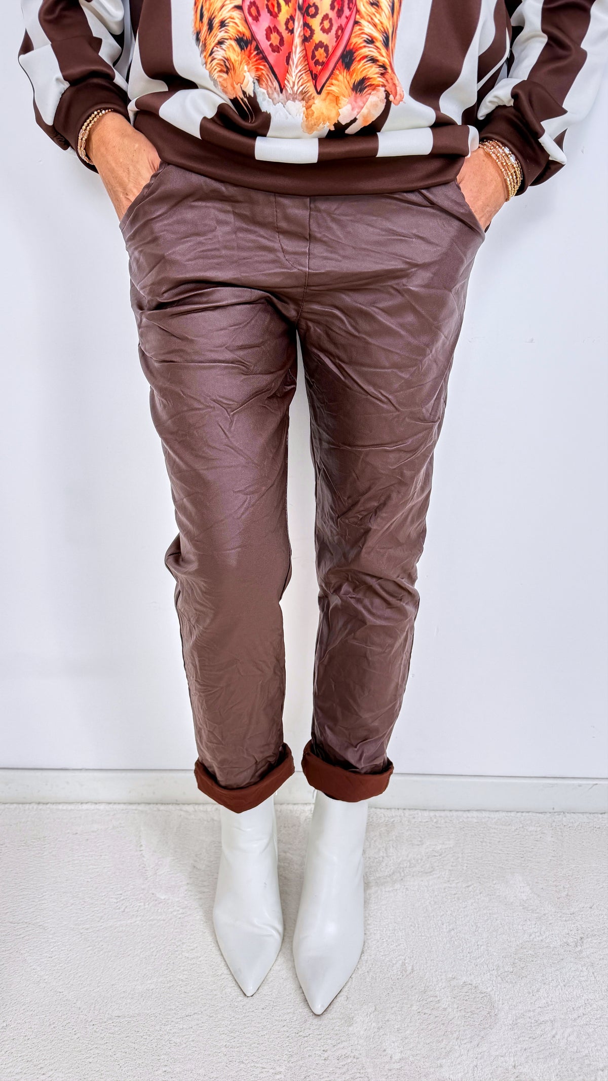 Jogpants Leather Classic *Schoko* BIG SIZE
