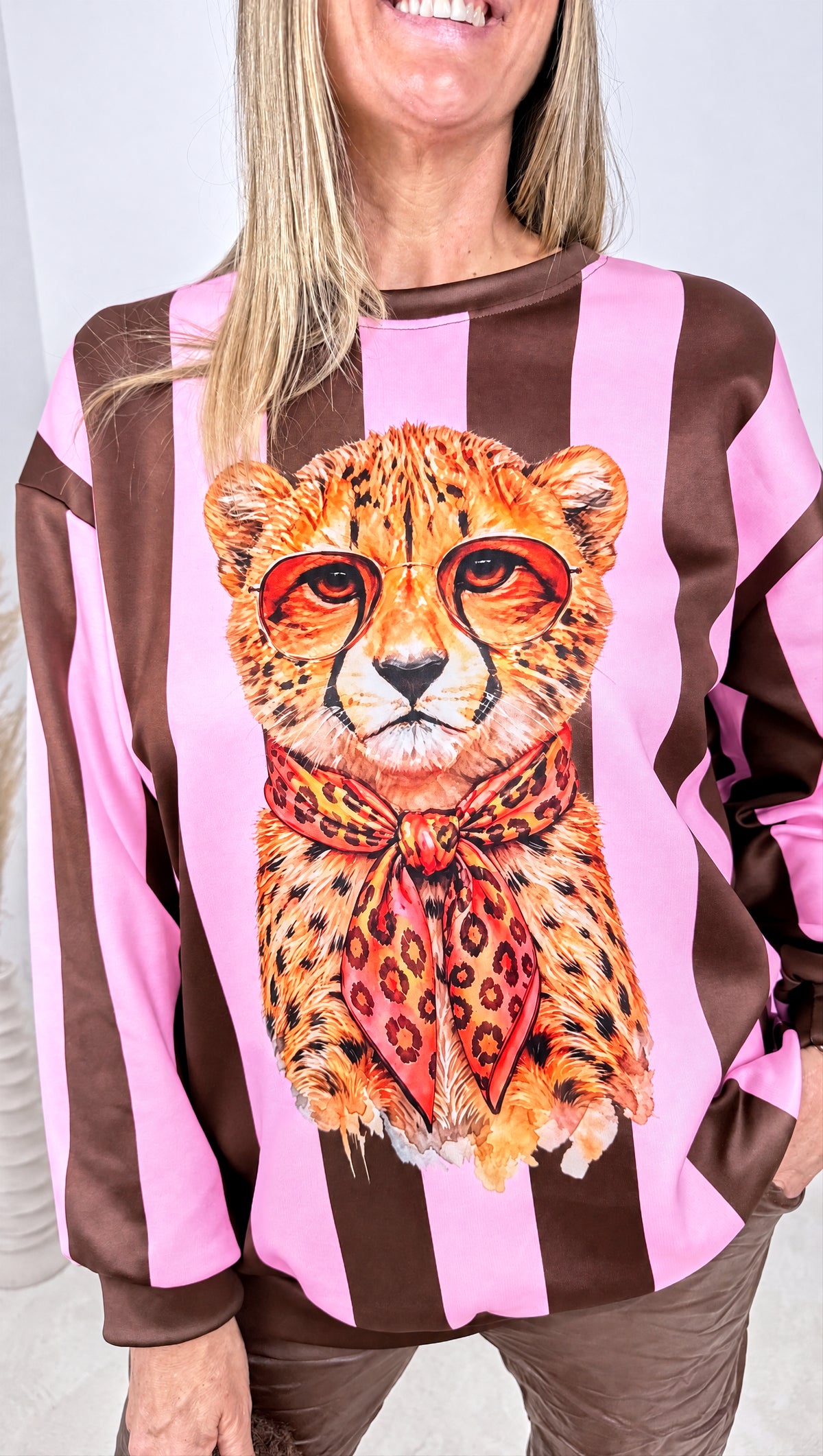 Sweatshirt Cheetah *Rosa/Schoko*