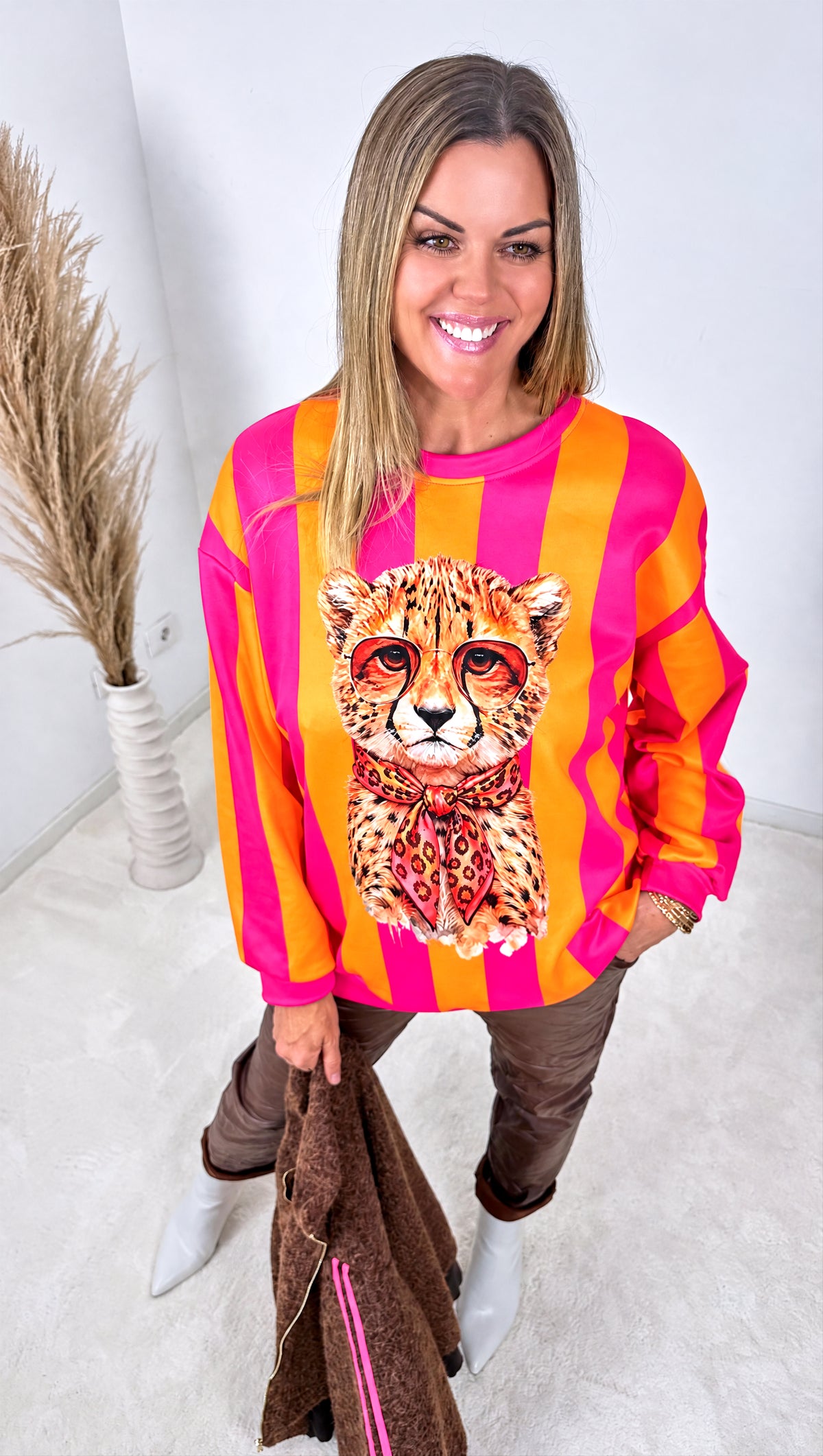 Sweatshirt Cheetah *Orange/Pink*