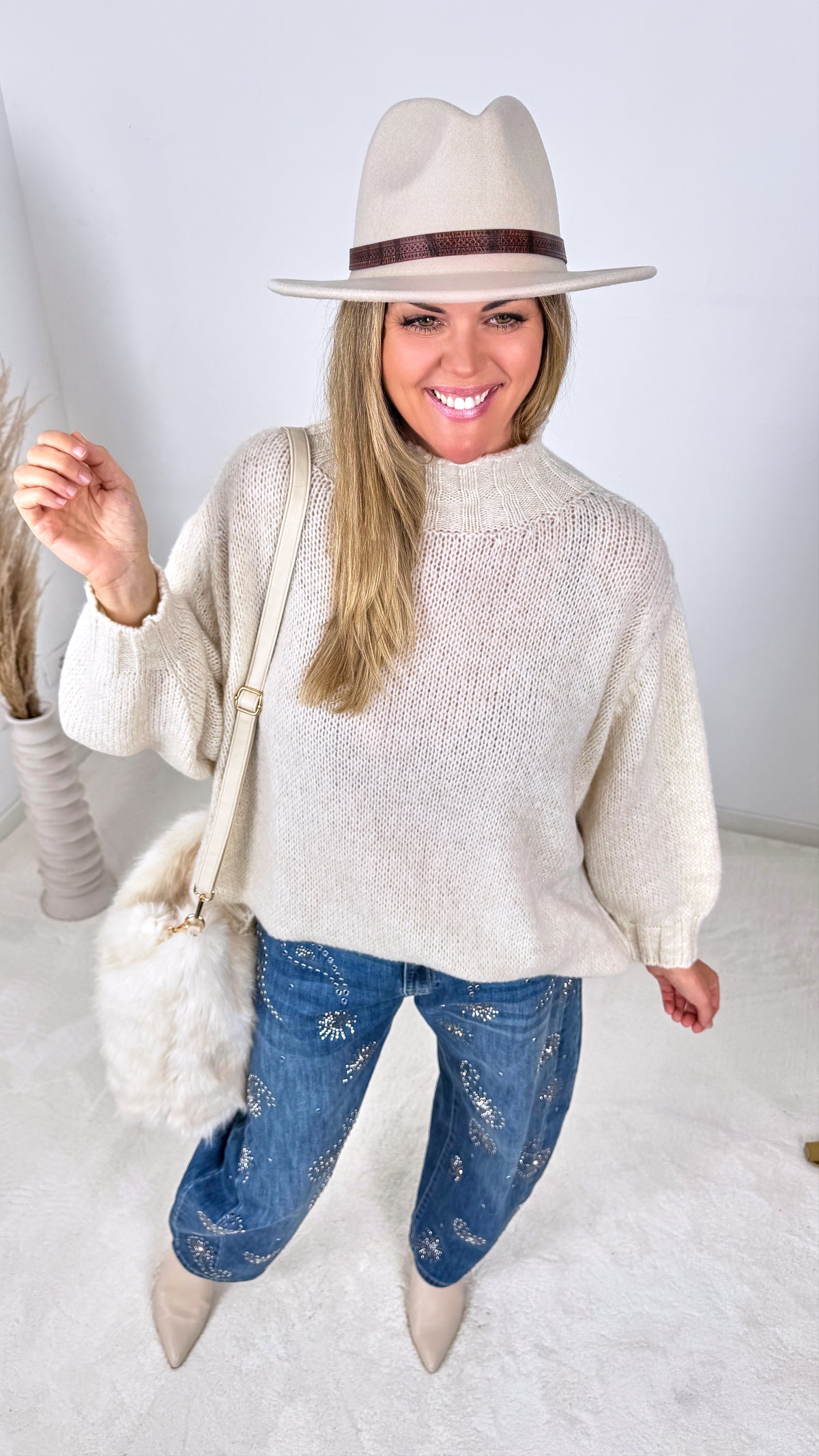Strickpullover Autumn Ridge *Creme*
