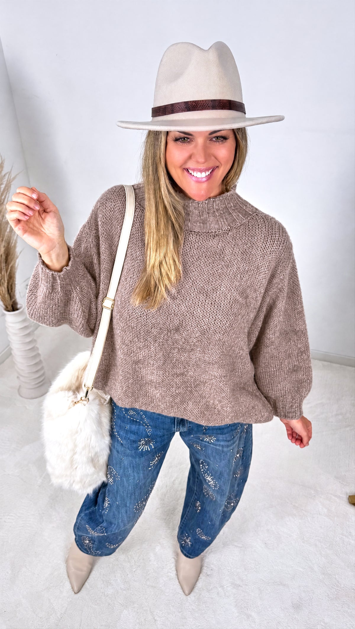 Strickpullover Autumn Ridge *Taupe*