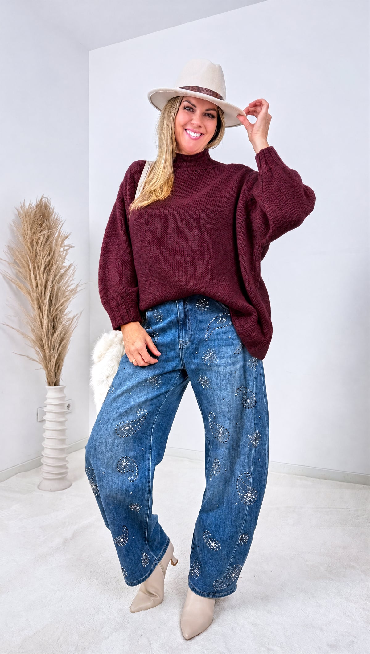 Strickpullover Autumn Ridge *Bordeaux*